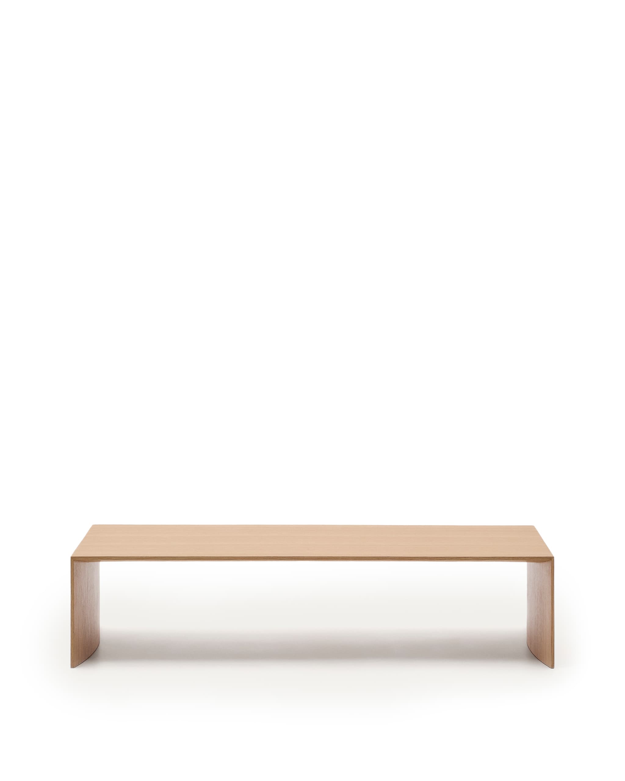 KAVE HOME Litto soffbord i ekfaner med naturfärgad finish, 140 x 70 cm