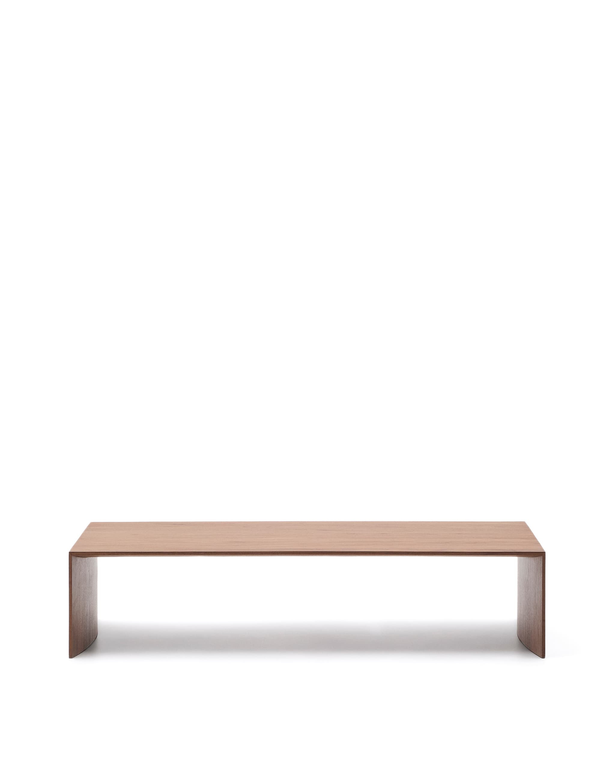 KAVE HOME Litto soffbord i valnötsfaner med naturfärgad finish, 140 x 70 cm