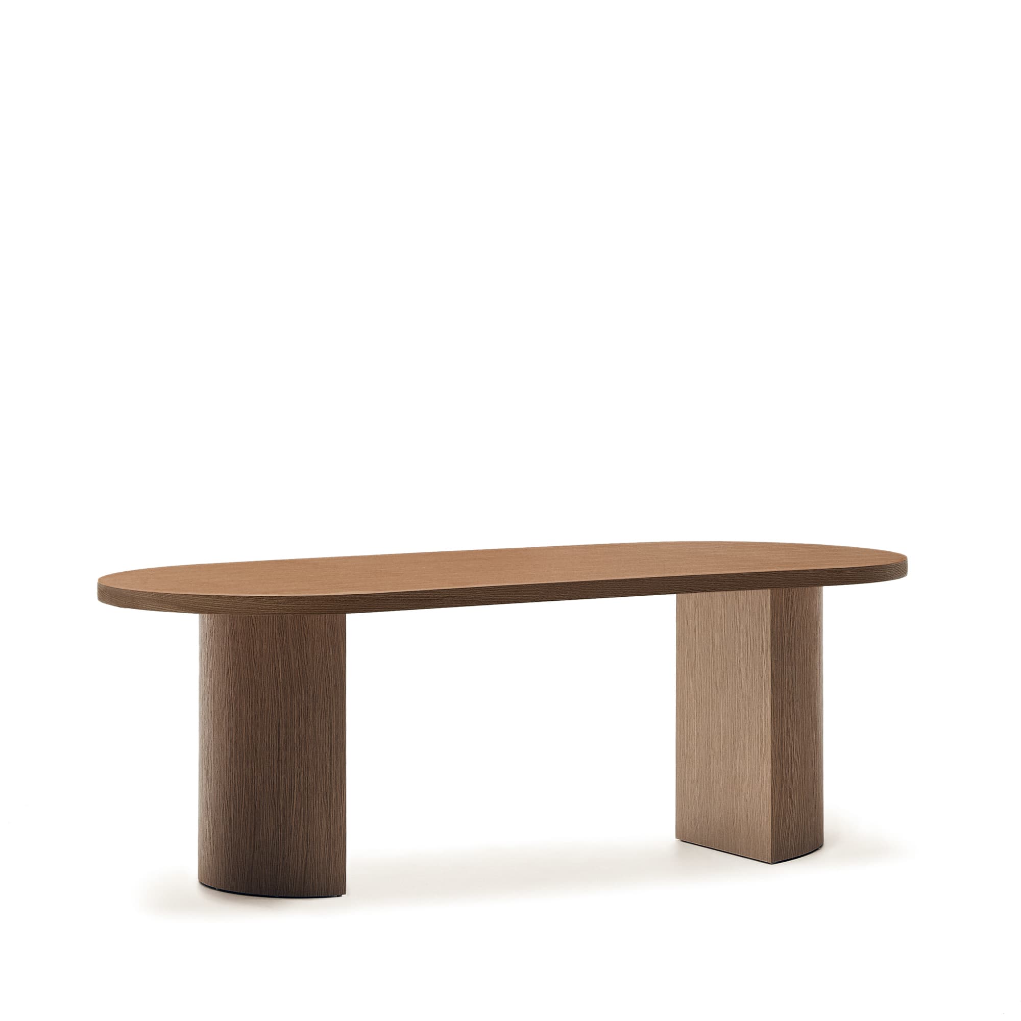KAVE HOME Nealy bord med valnötsfaner i mörk finish, 200 x 100 cm