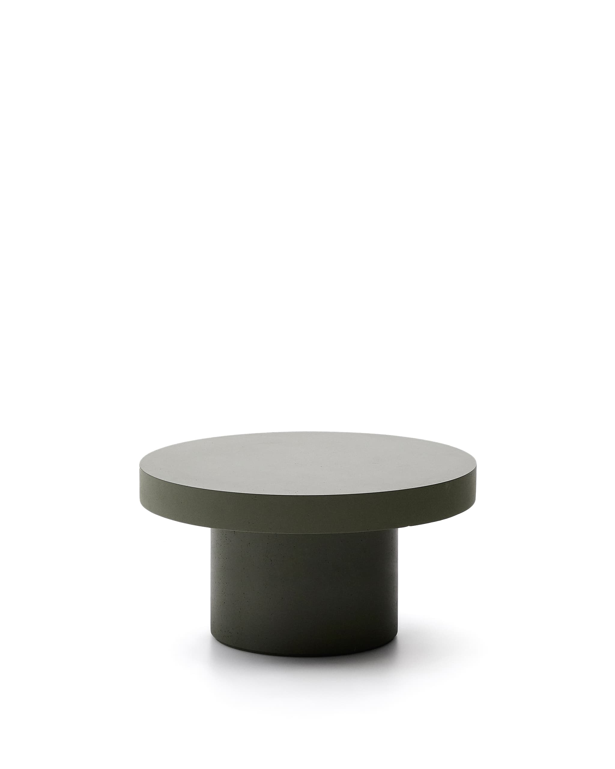 KAVE HOME Aiguablava soffbord i grön cement Ø90cm