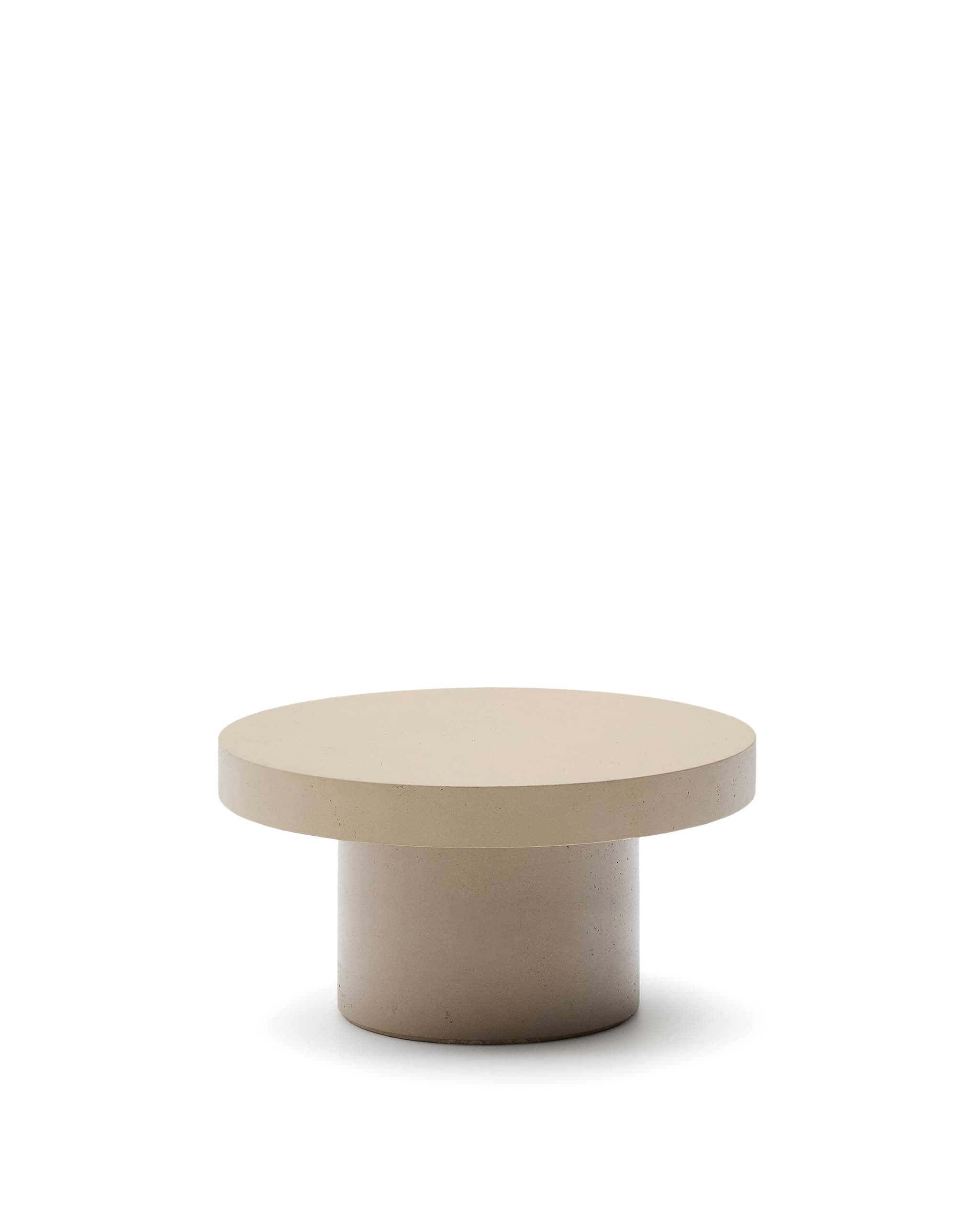 KAVE HOME Aiguablava soffbord för utomhusbruk, runt - beige cement (Ø90)