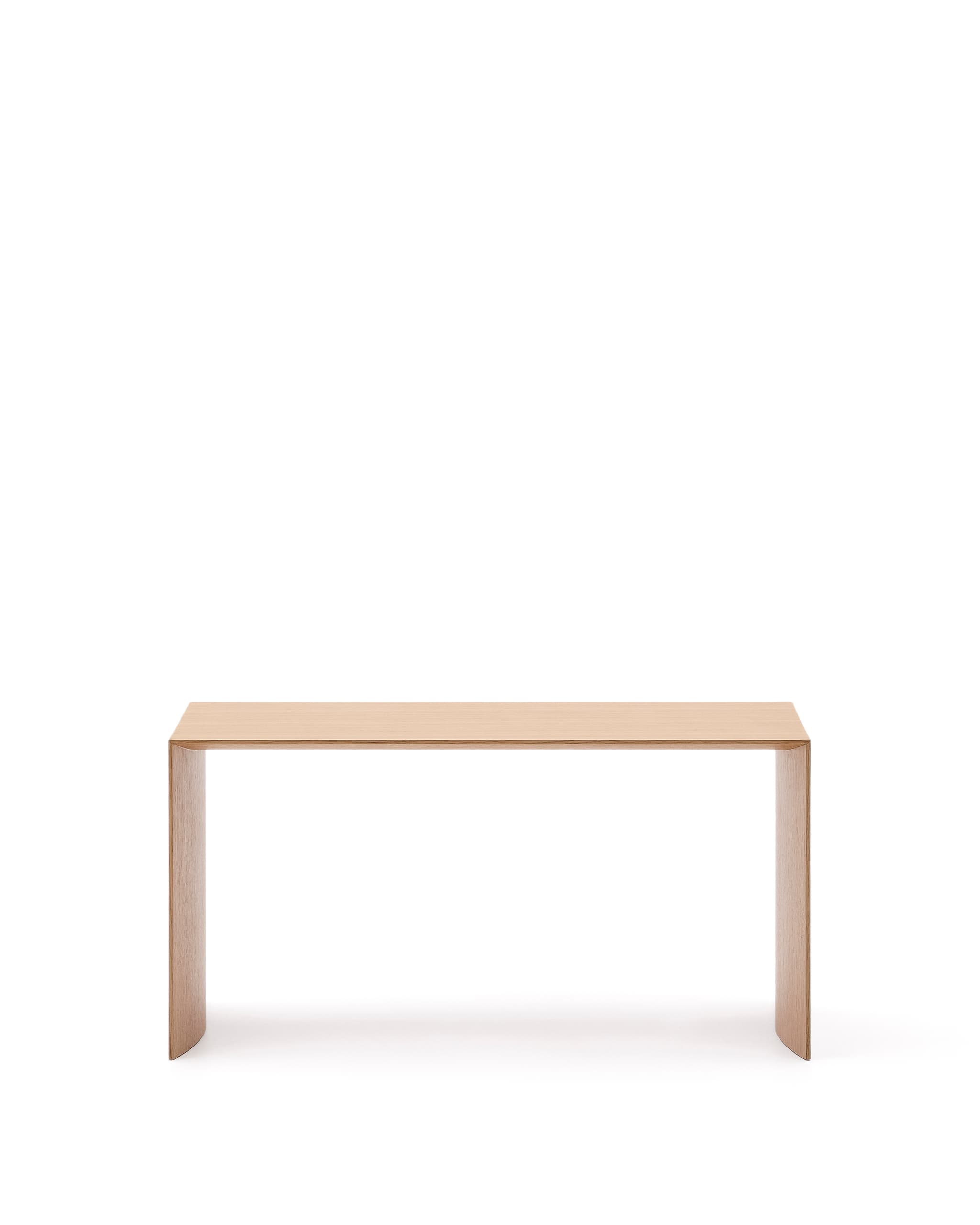 KAVE HOME Litto soffbord i ekfaner med naturfärgad finish, 90 x 45 cm