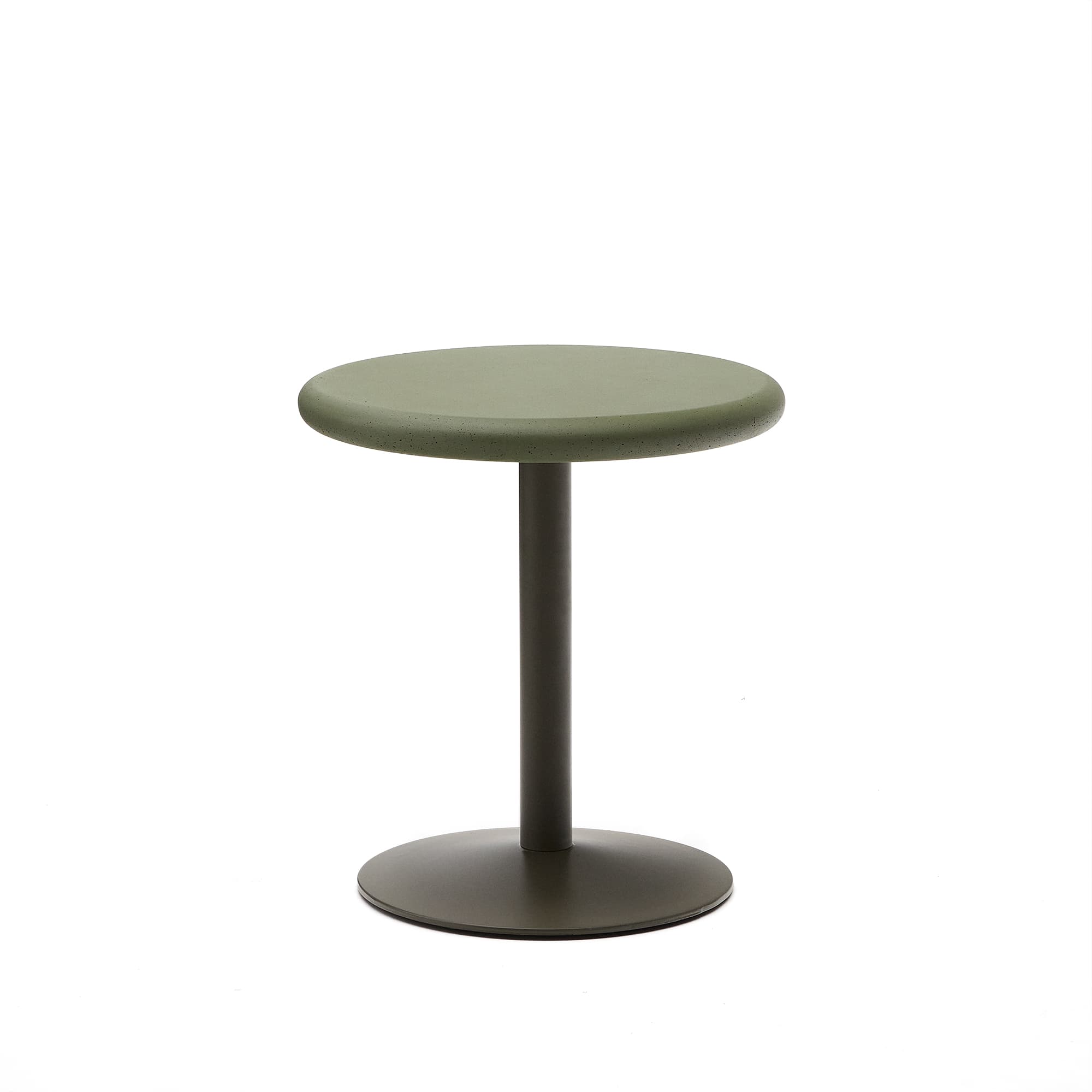 KAVE HOME Esilda runt utomhusbord med grön cementskiva Ø70cm och grön stålbas Ø55x72cm