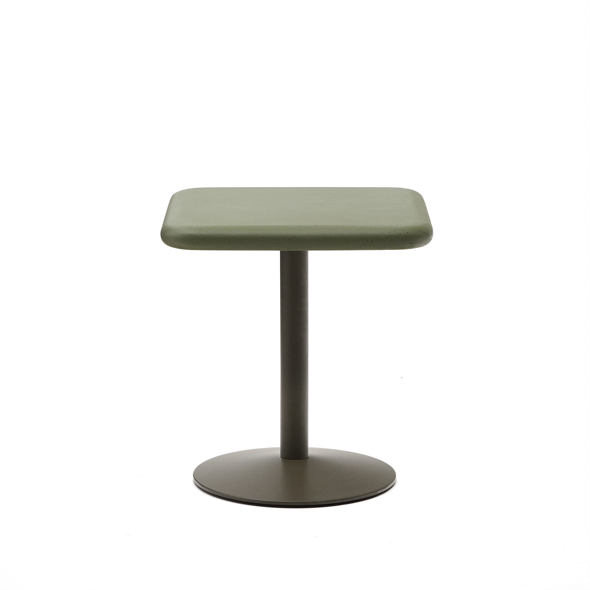 KAVE HOME Esilda utomhusbord med grön cementskiva 70x70cm och grönt stålbas 55x72cm