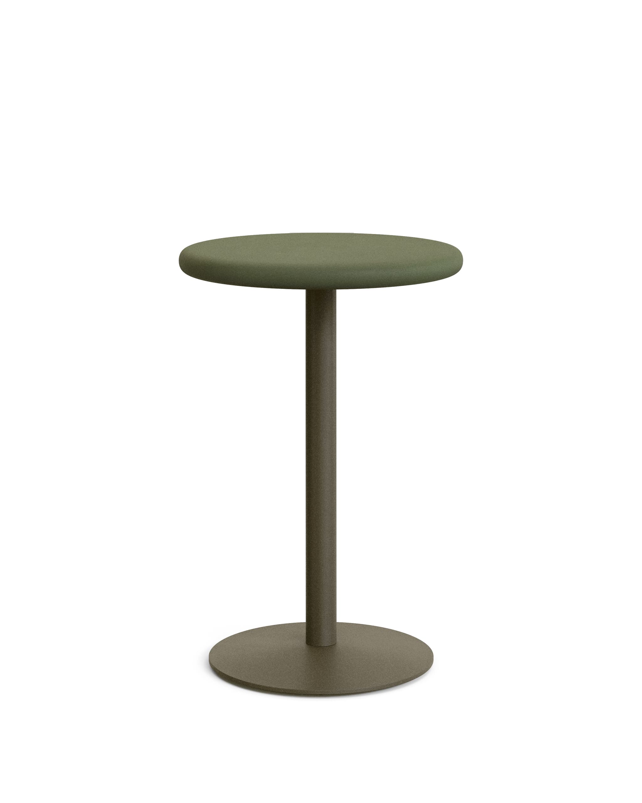KAVE HOME Esilda högt runt utomhusbord med grön cementskiva 70 cm och grönt stålbas 55 x 96 cm
