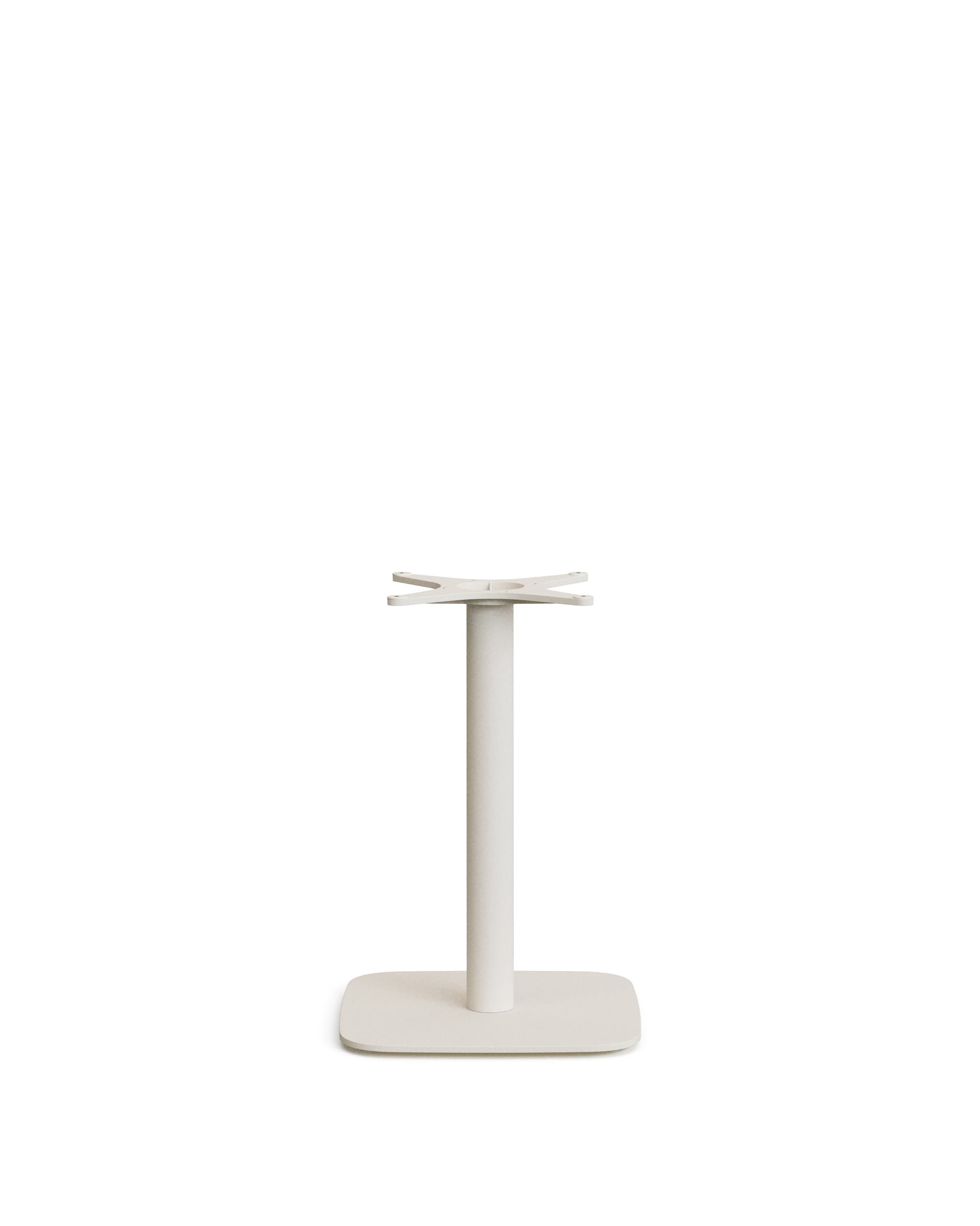 KAVE HOME Dina utomhusbord med vit cementskiva 70x70cm och vit stålbas 48x48x72cm