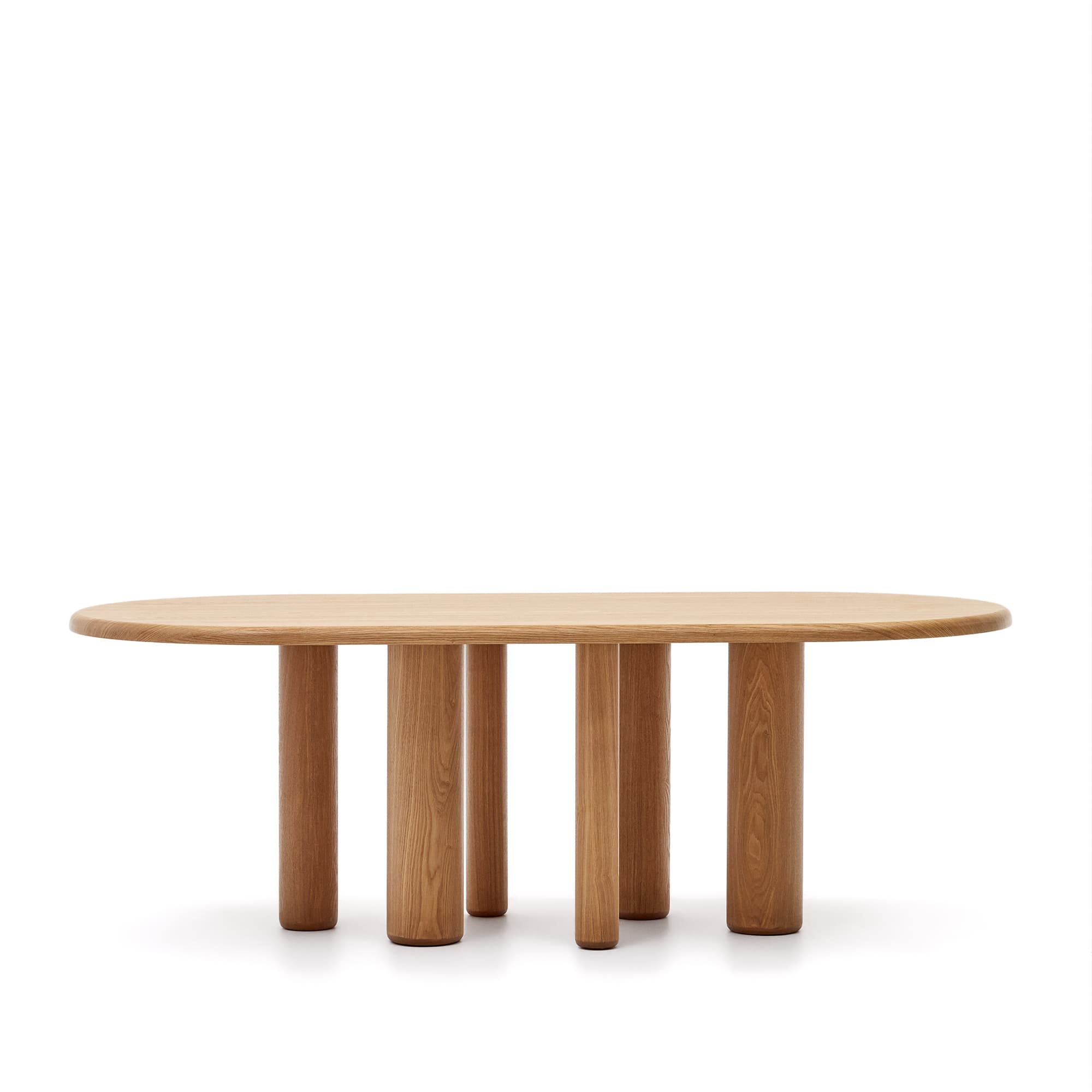 KAVE HOME Mailen ovalt bord i askfanér med naturlig finish, Ø: 220 x 105 cm