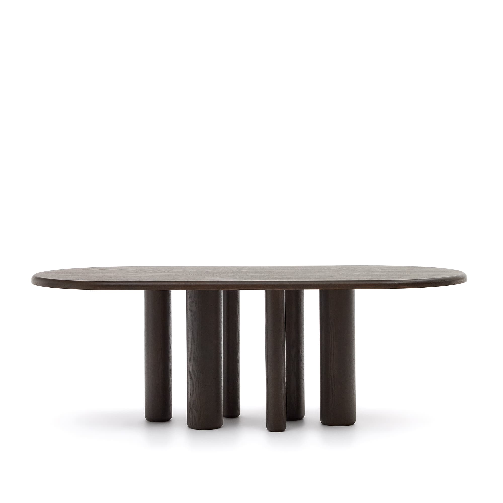KAVE HOME Mailen ovalt bord i askfanér med mörk finish, Ø: 220 x 105 cm