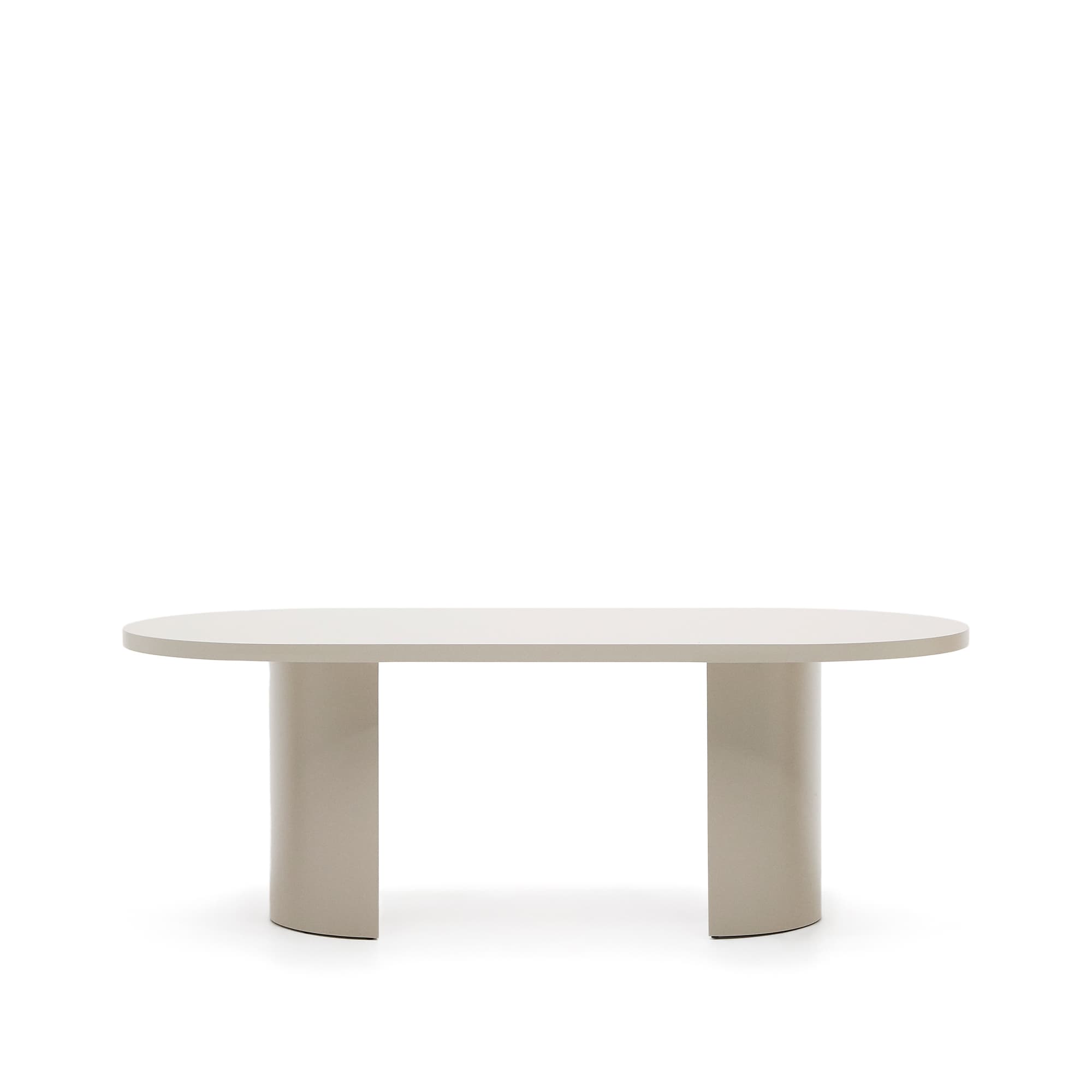 KAVE HOME Nealy-bord i lackerad MDF med ecru-finish, 200 x 100 cm