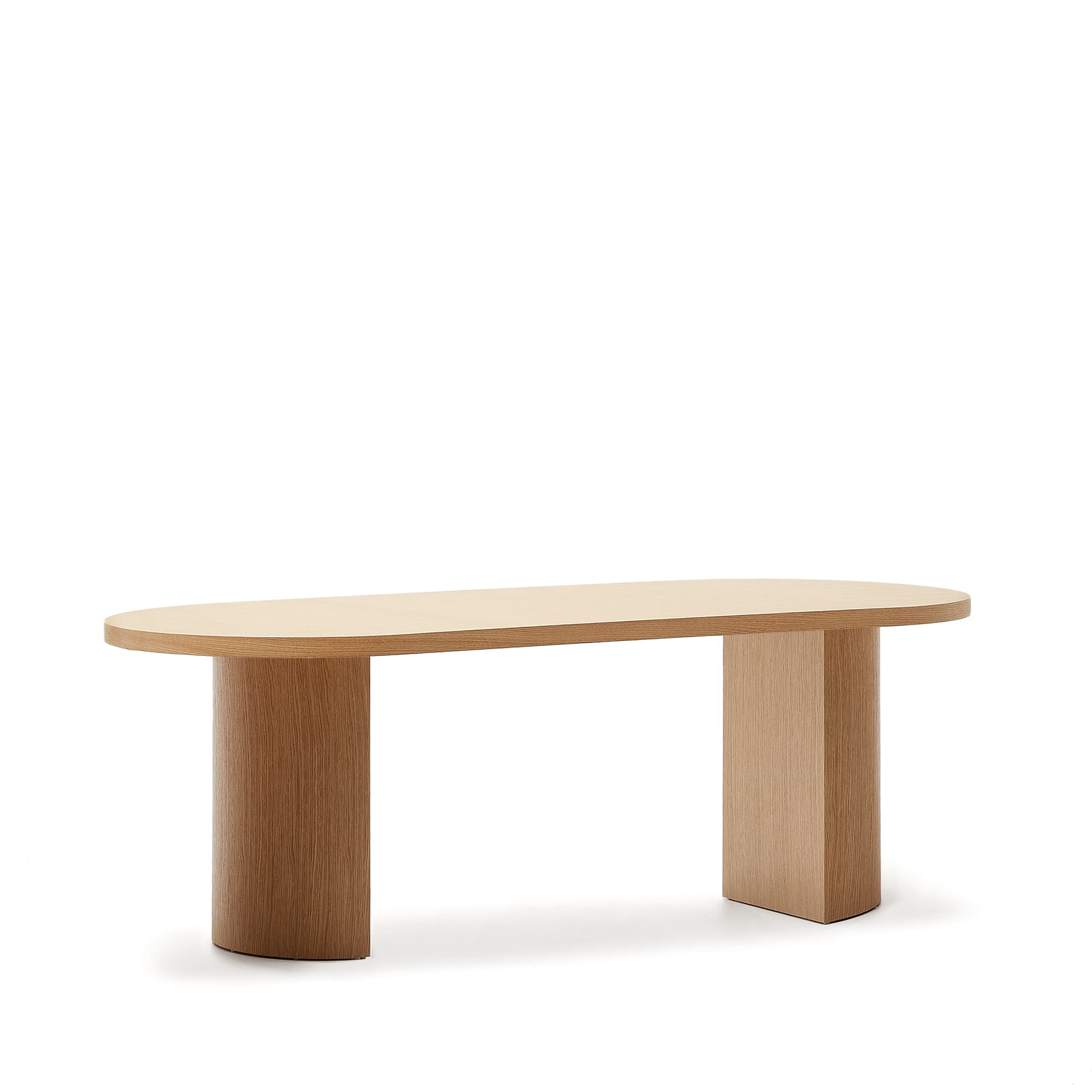KAVE HOME Nealy bord med ekfaner i naturlig finish, 200 x 100 cm