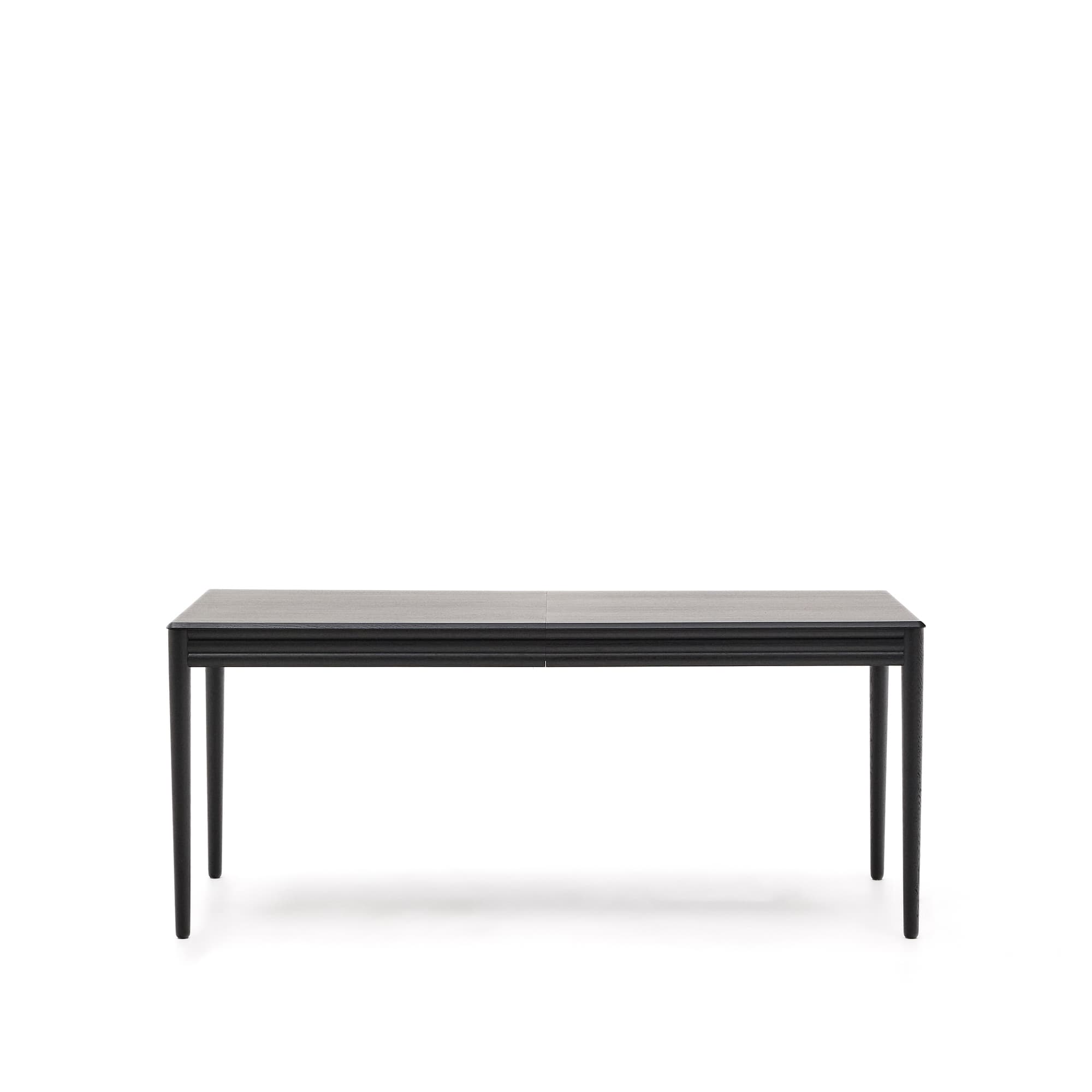 KAVE HOME Lenon utdragbart bord i svart ekfaner och massiv ek 160(200)x90cm FSC Mix Credit