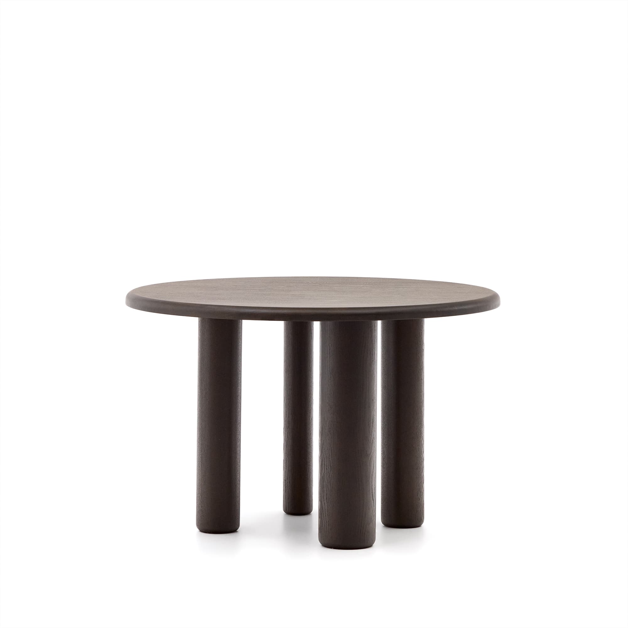 KAVE HOME Mailen runt bord i askfanér med mörk finish, Ø: 120 cm