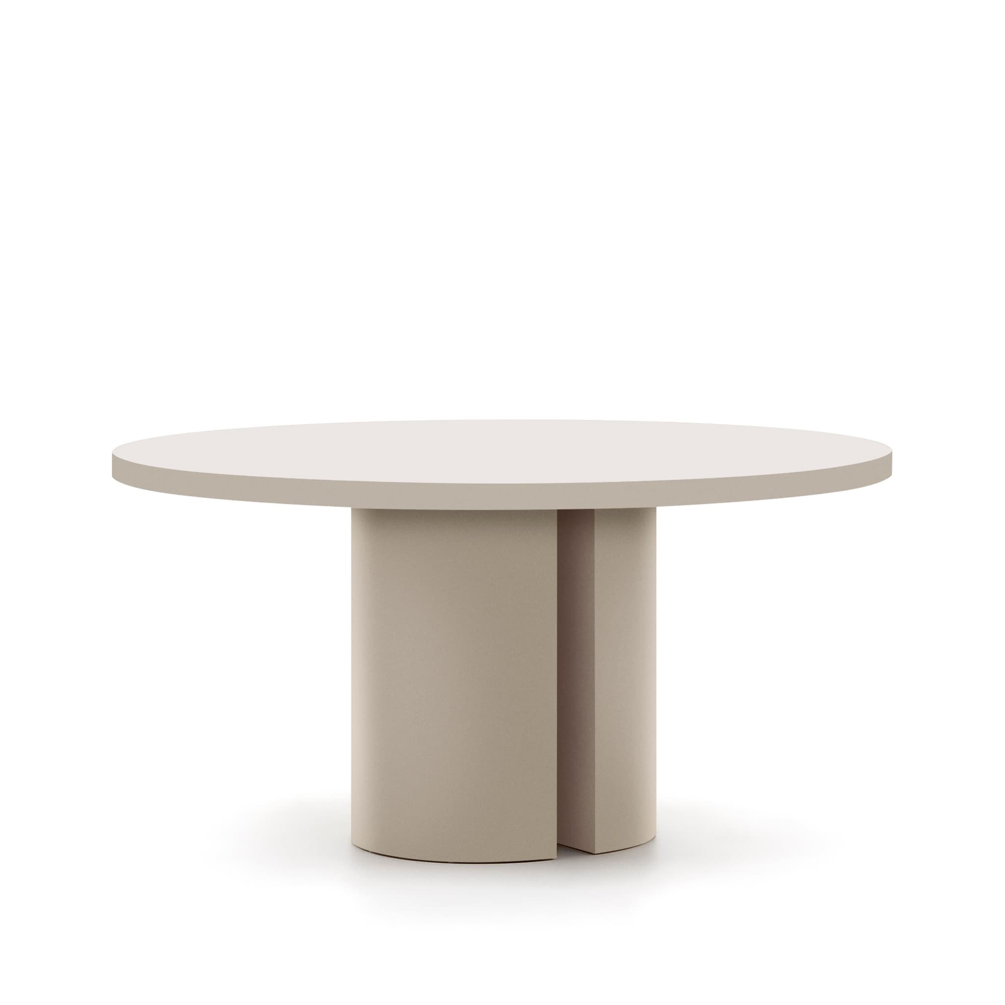 KAVE HOME Nealy matbord, runt - vit beige MDF (Ø150)