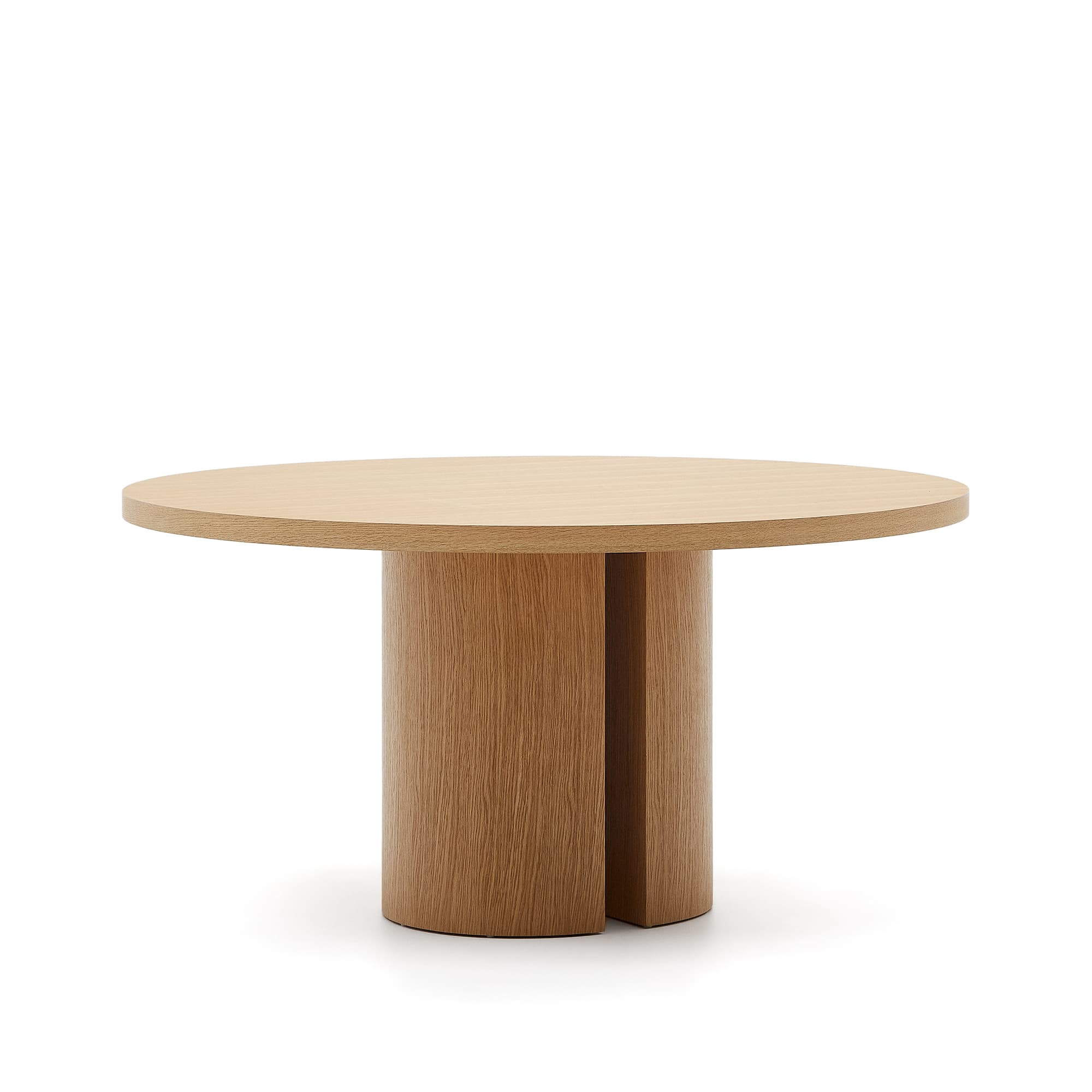 KAVE HOME Nealy runt bord med ekfaner i naturlig finish, Ø150 cm