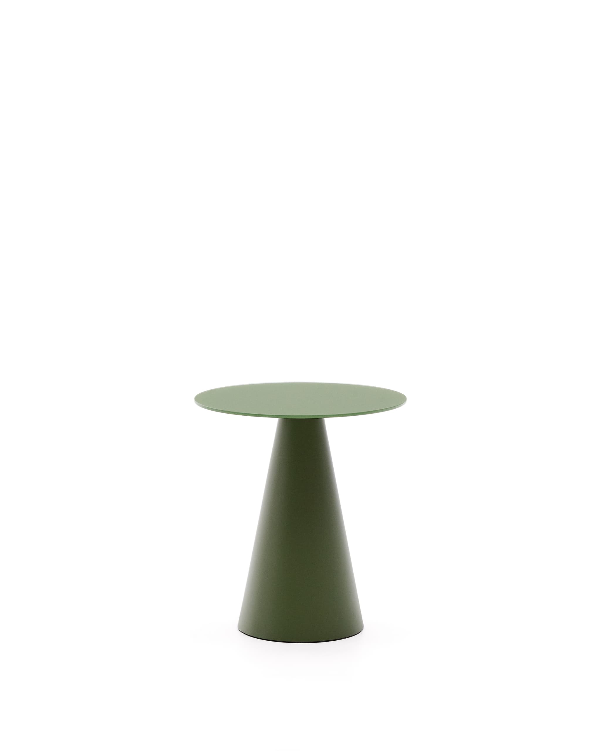 KAVE HOME Wilshire sidobord med frostat härdat glas och mattgrönmålad stålfinish, 50 cm