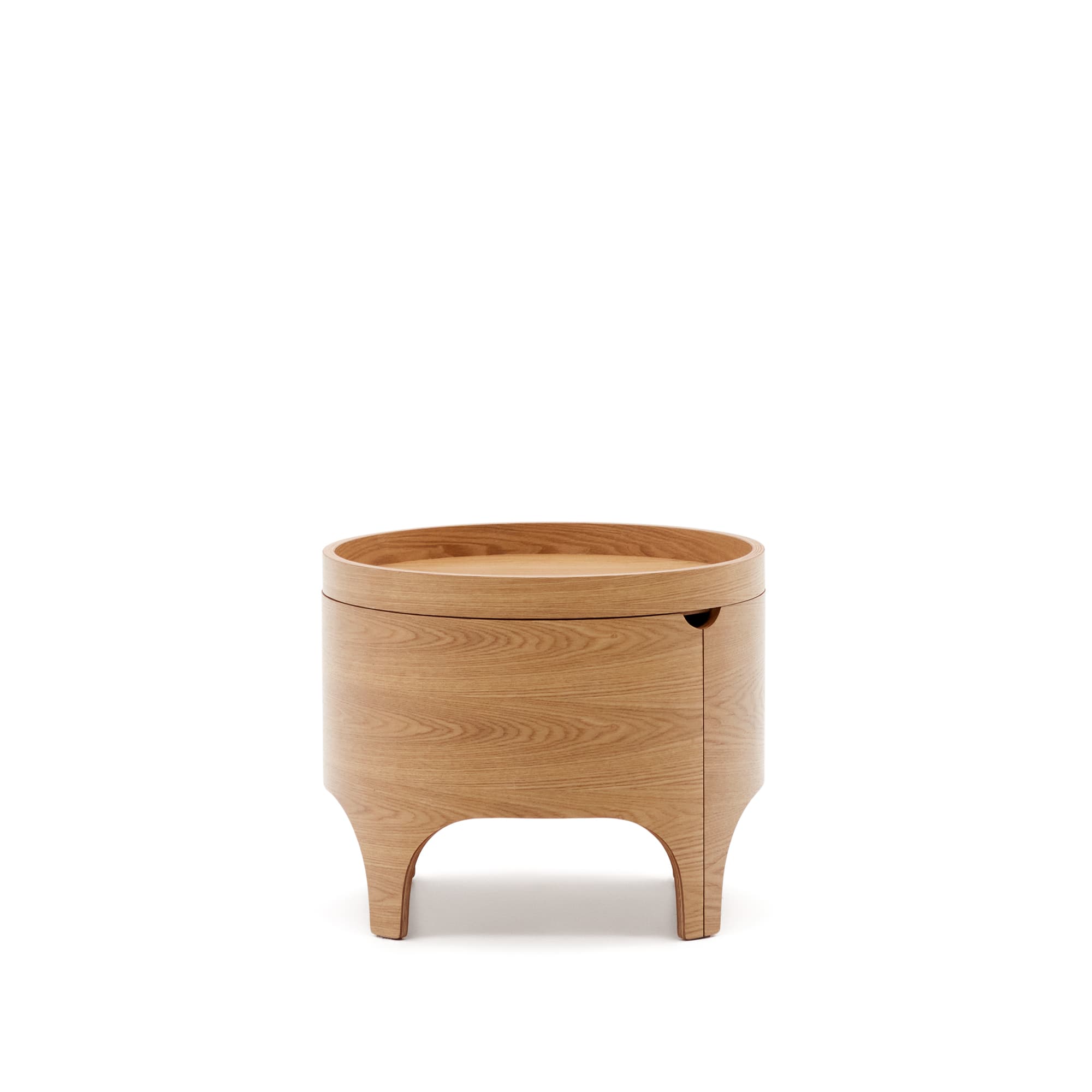 KAVE HOME Octavia sängbord i ask plywood FSC Mix Kredit Ø: 55 cm