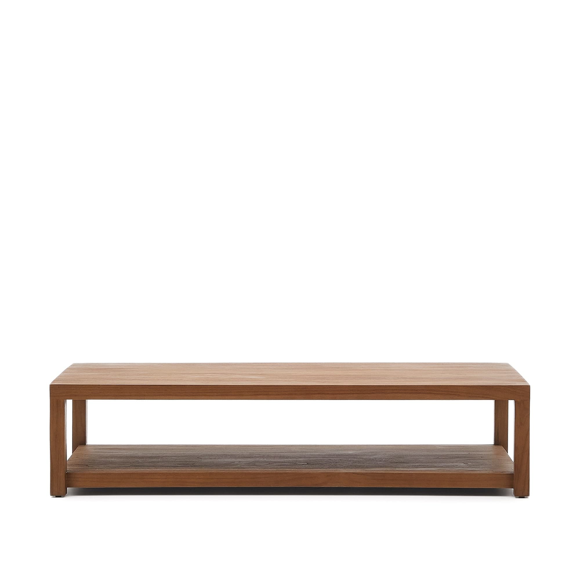 KAVE HOME Sashi soffbord, w. 1 hylla - naturligt teak (150x70)