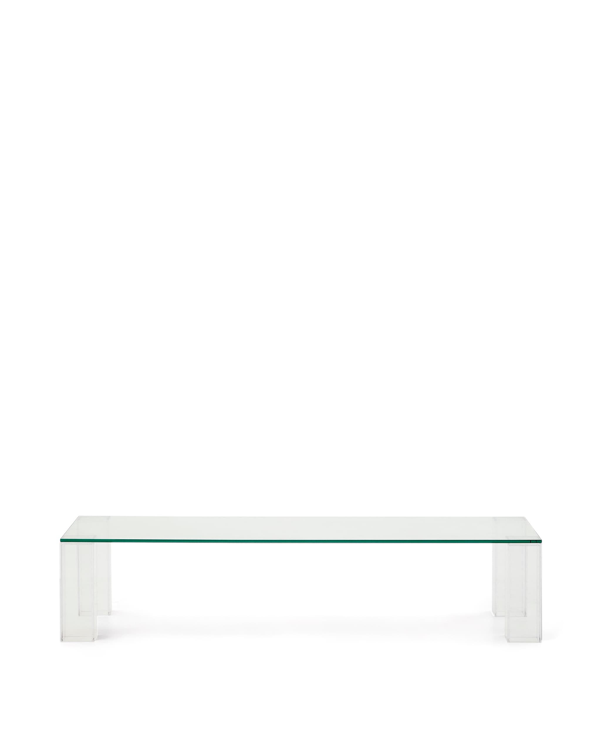 KAVE HOME Adularia soffbord i transparent härdat glas, 140 x 60 cm