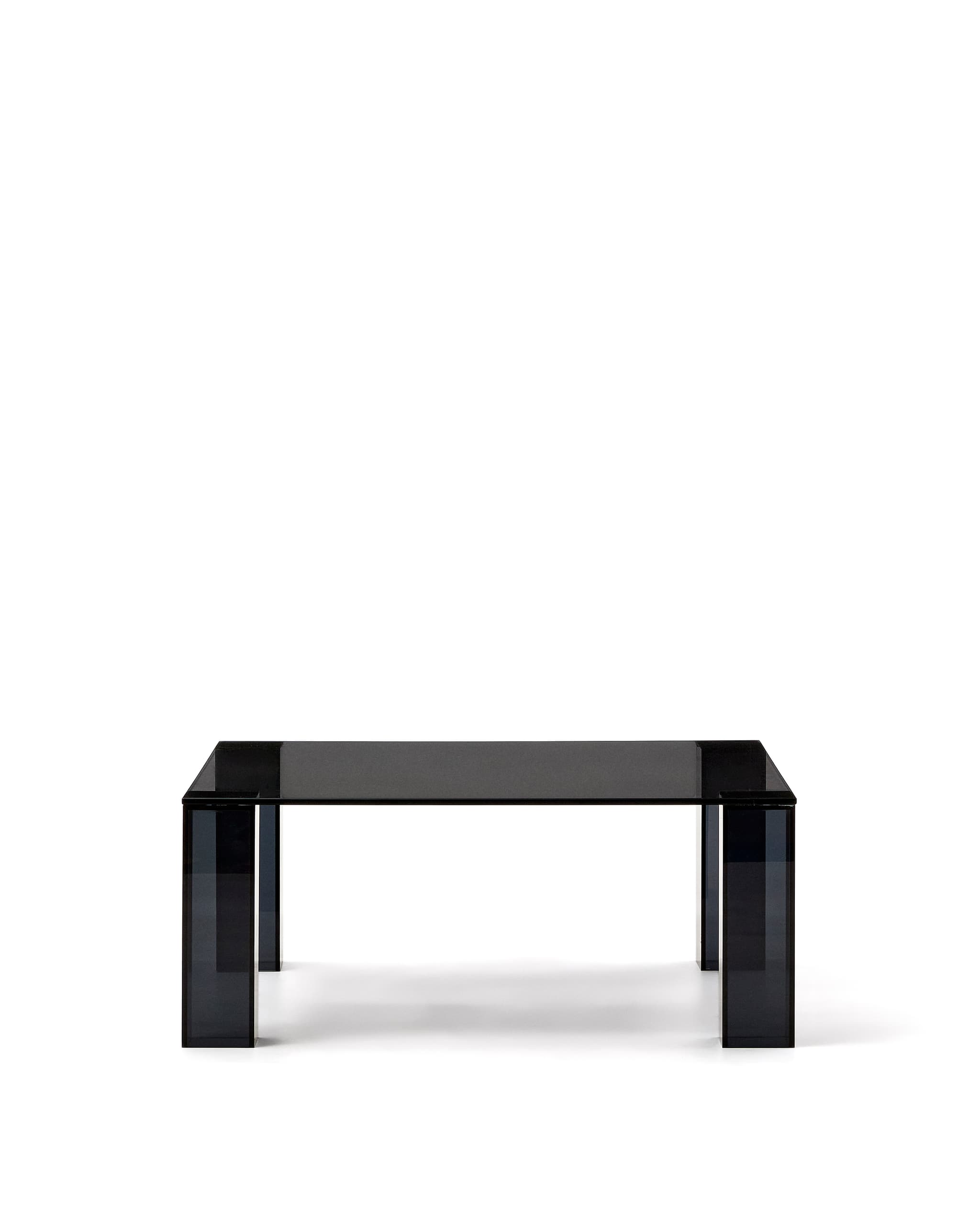 KAVE HOME Adularia mörkgrått sidobord i härdat glas, 85 x 85 cm