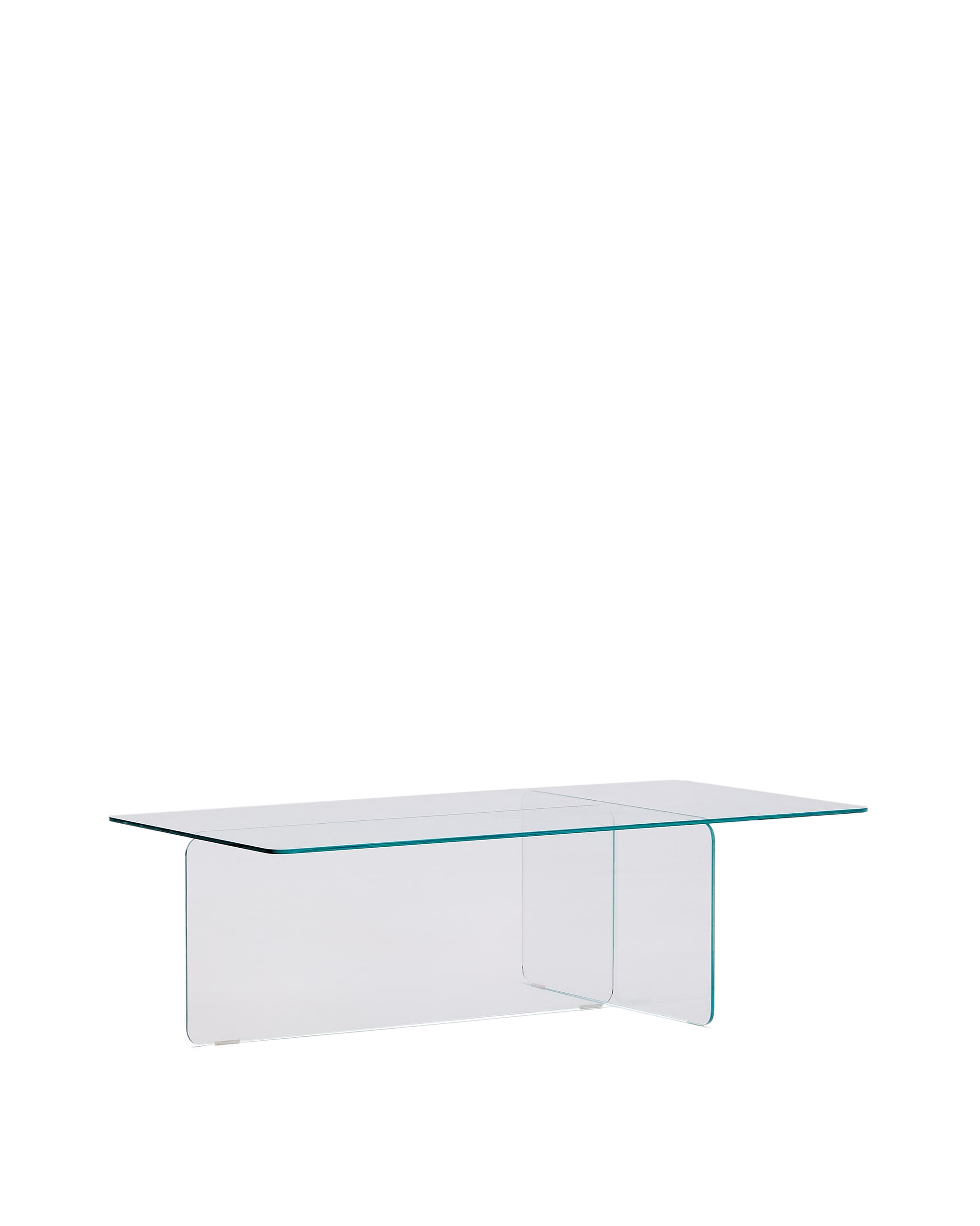 KAVE HOME Zaren soffbord i transparent härdat glas, 120 x 60 cm