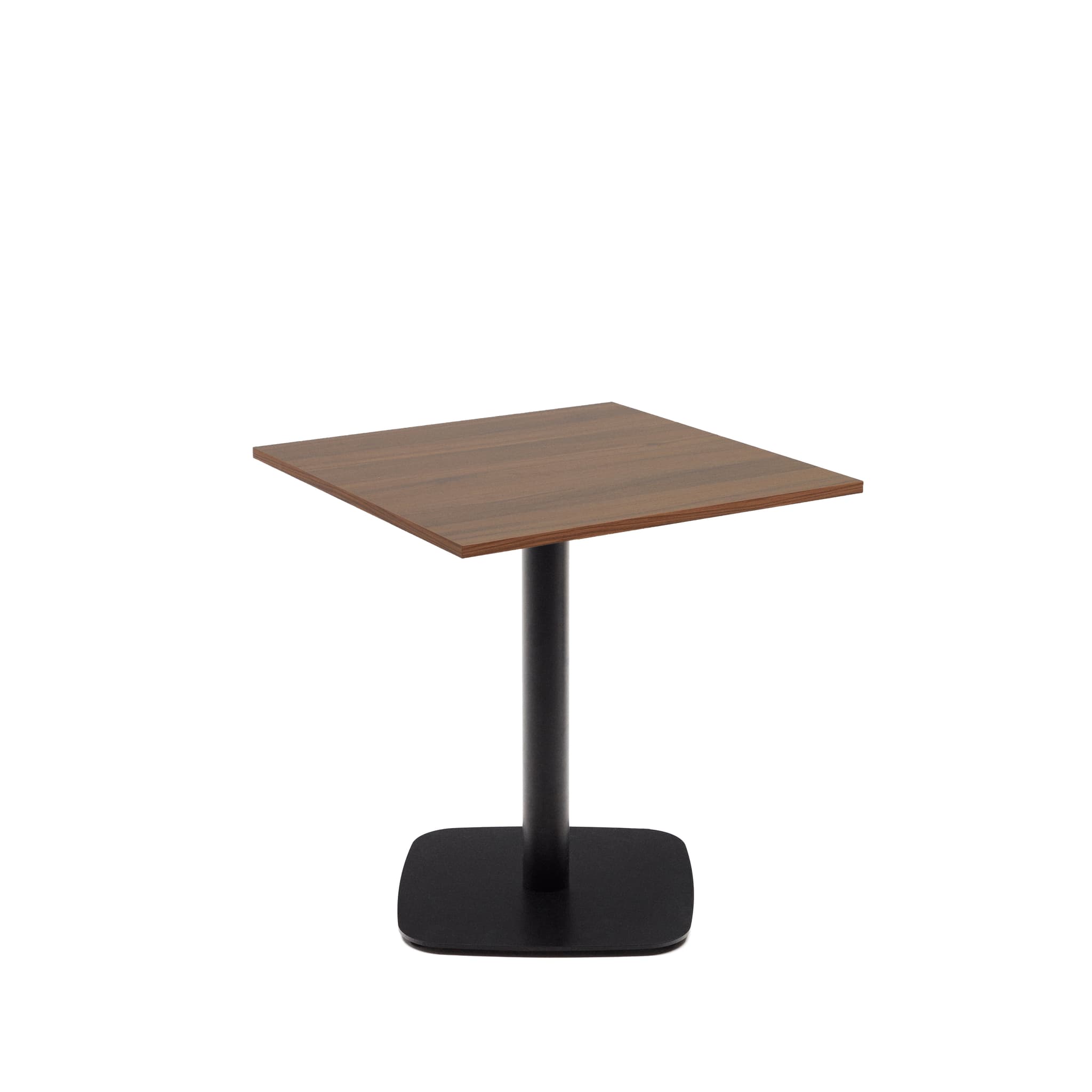 KAVE HOME Dina bord i naturlig finish melamin med metallben i svartmålad finish, 70 x 70 x