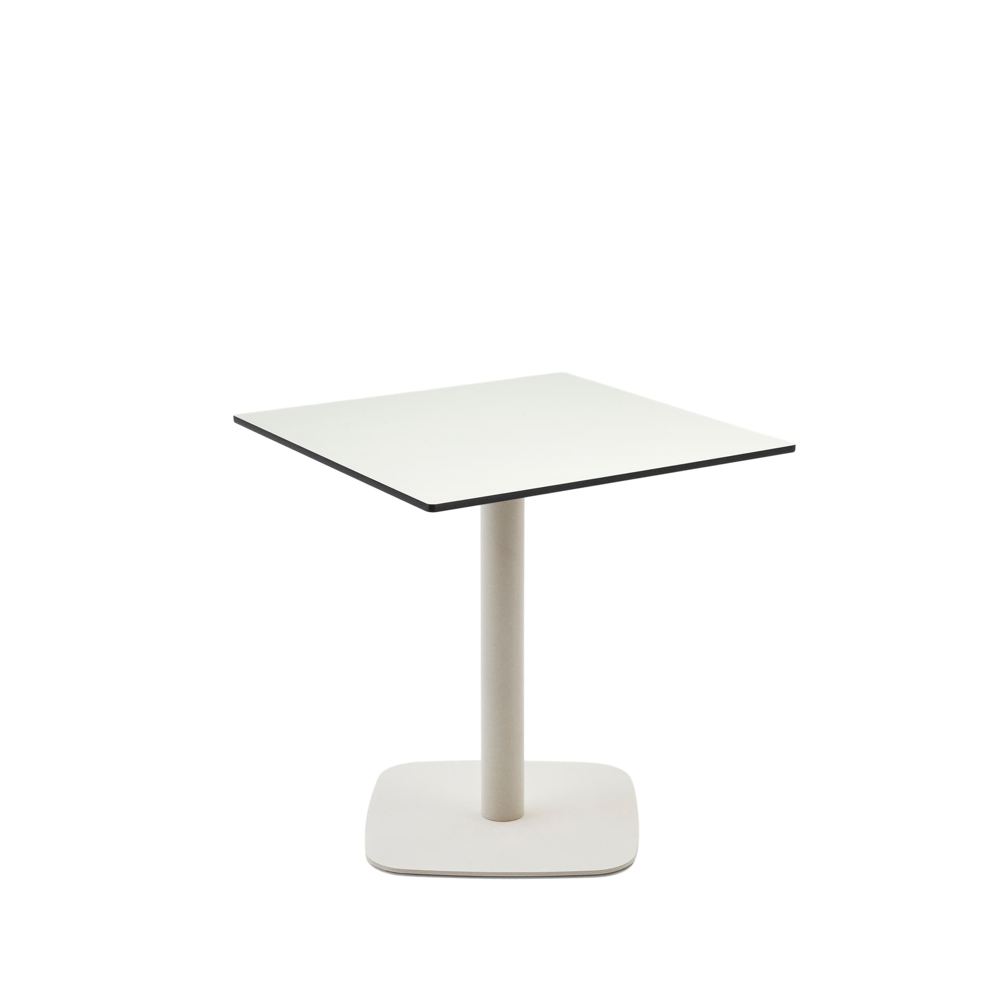 KAVE HOME Dina utebord i vitt med metallben i vitmålad finish, 68 x 68 x 70 cm
