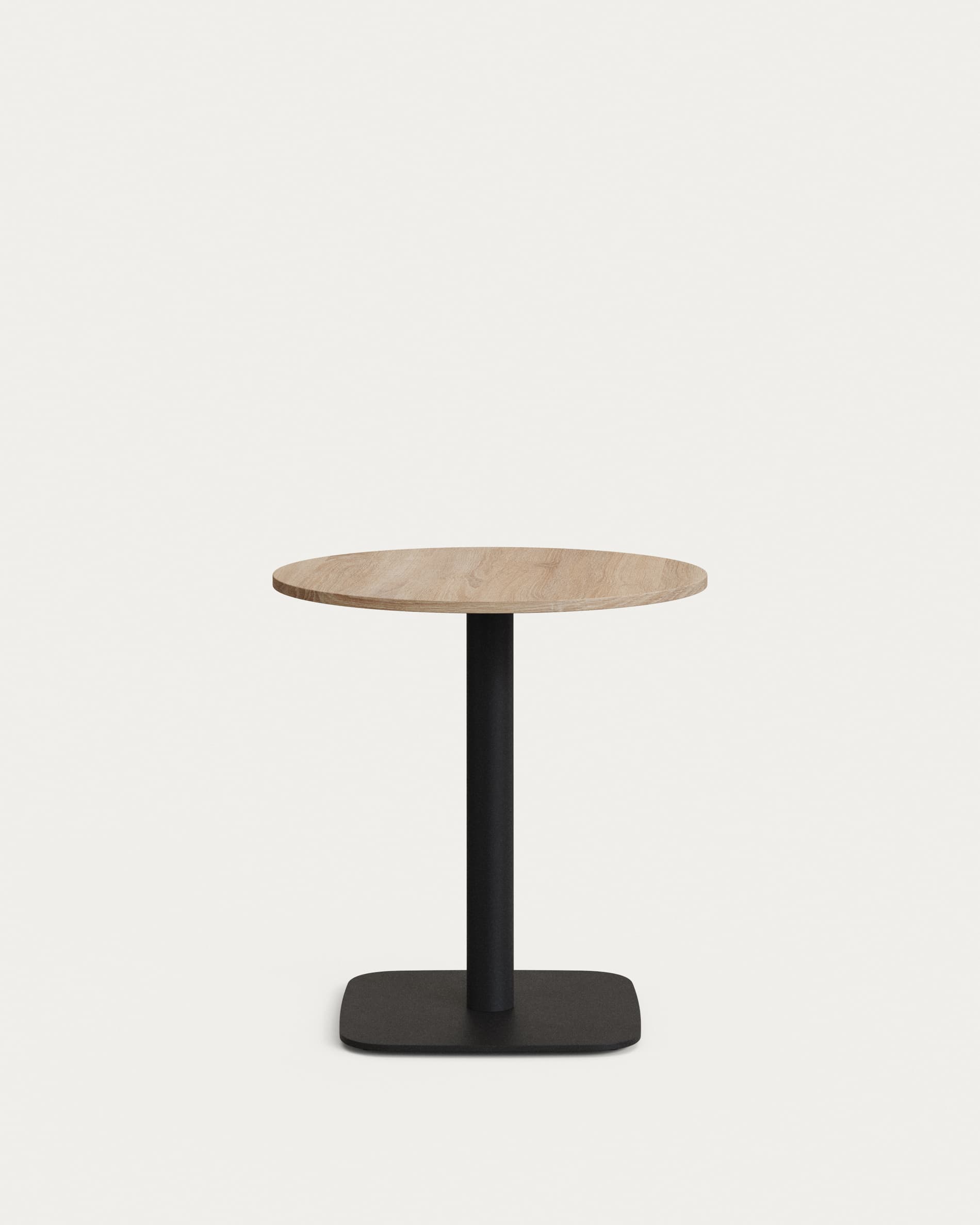 KAVE HOME Dina runt bord i naturlig finish melamin med metallben i svartmålad finish, Ø:68x