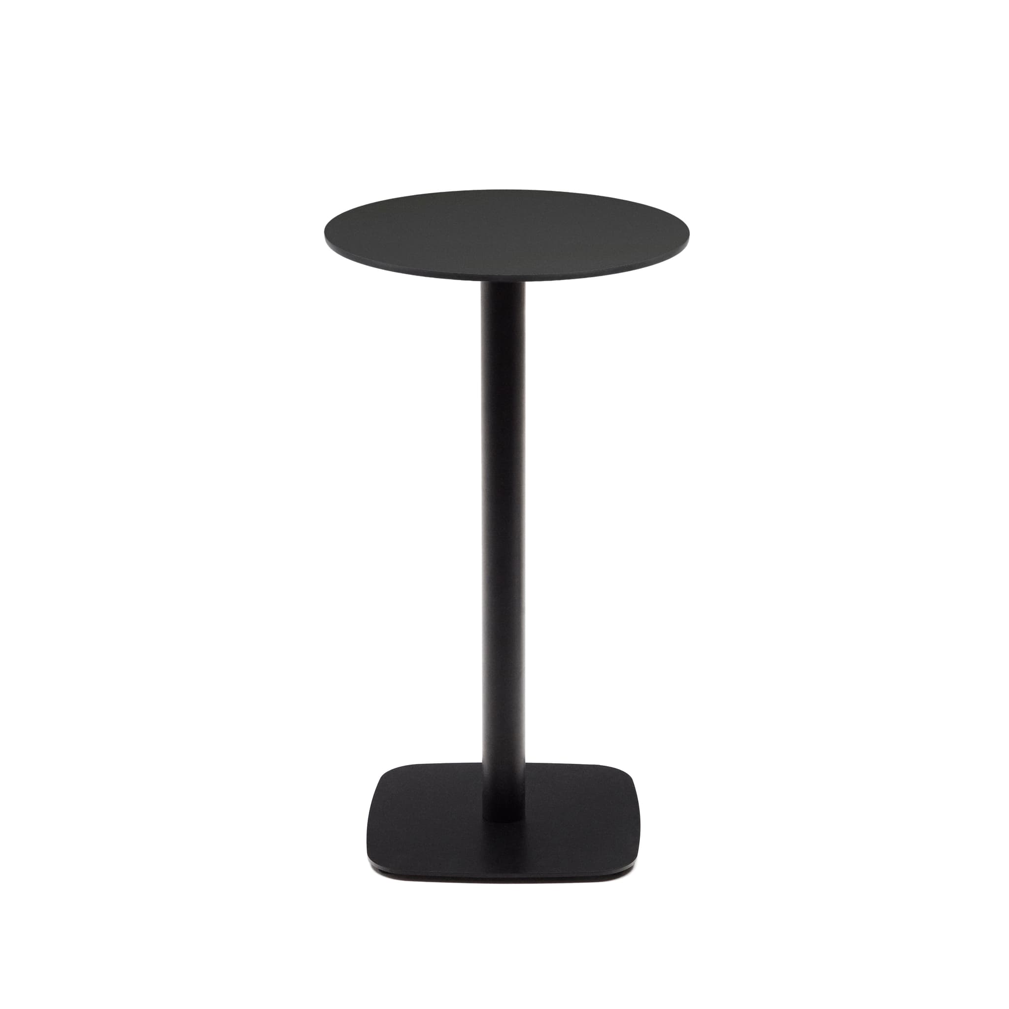 KAVE HOME Dina högt runt utebord i svart med metallben i svartmålad finish, Ø: 60x96 c