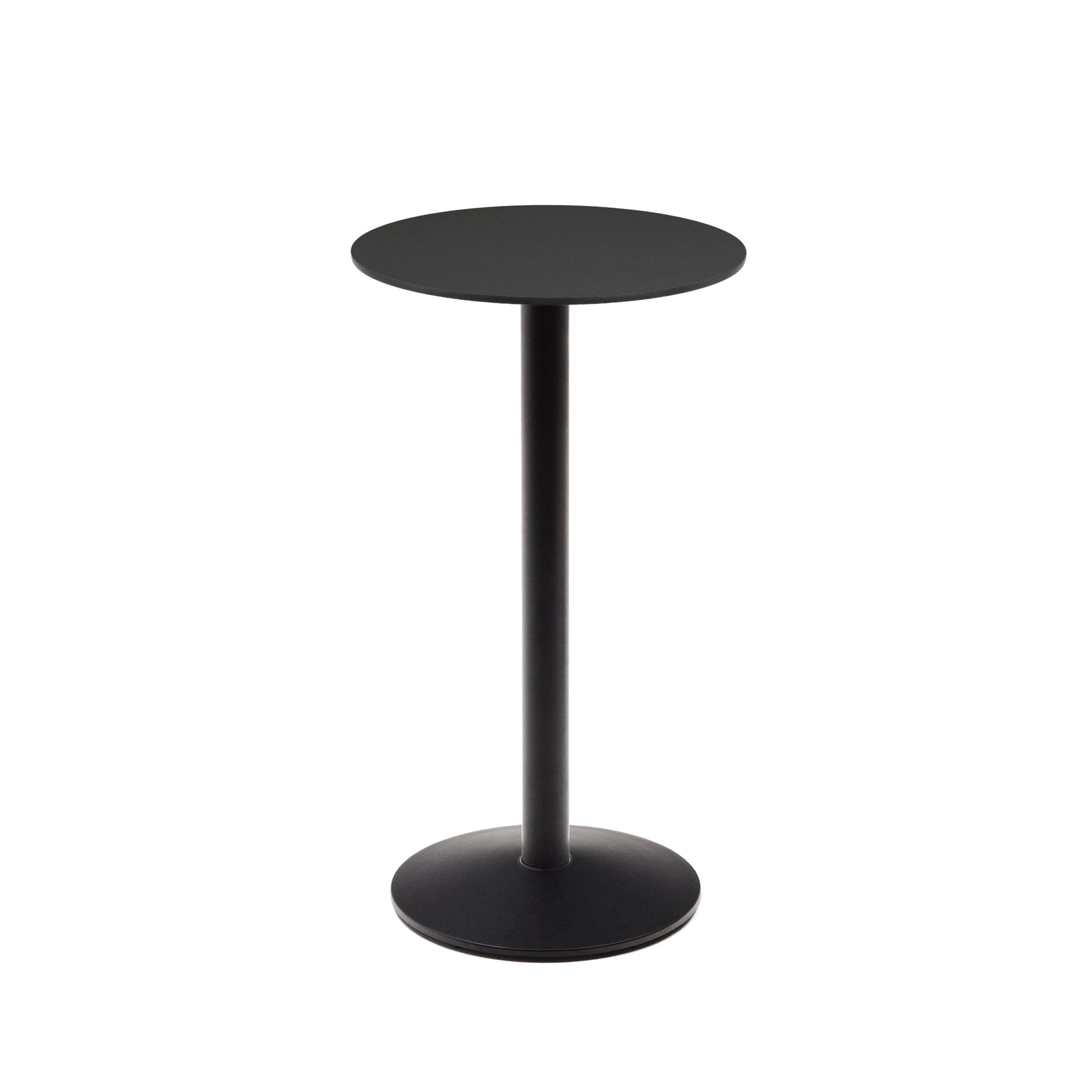 KAVE HOME Esilda högt runt utebord i svart med metallben i svartmålad finish, Ø: 60 x