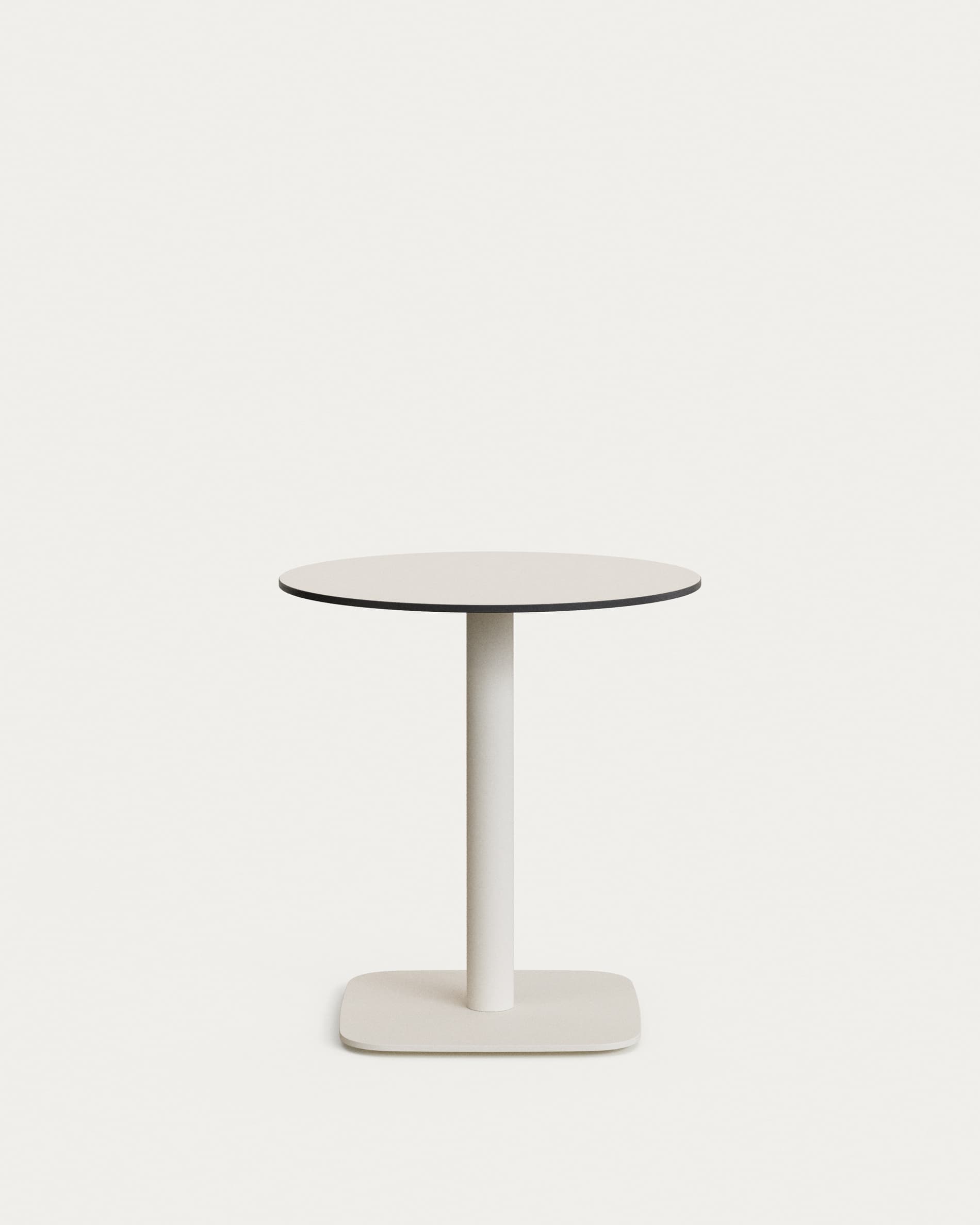 KAVE HOME Dina runt utebord i vitt med metallben i vitlackerad finish, Ø: 68x70cm