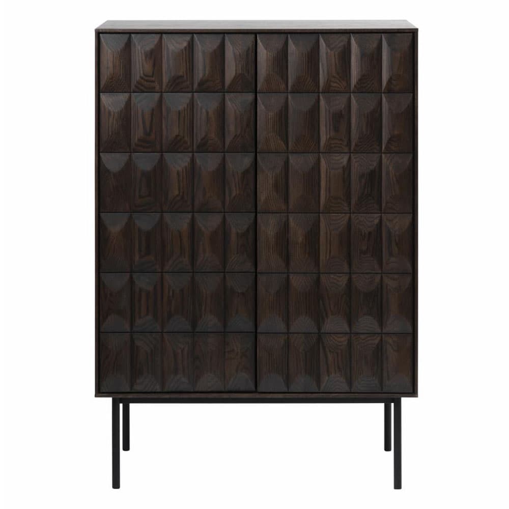 UNIQUE FURNITURE Latina Barskåp, med 2 Luckor - Espresso Ek och Svart Metall