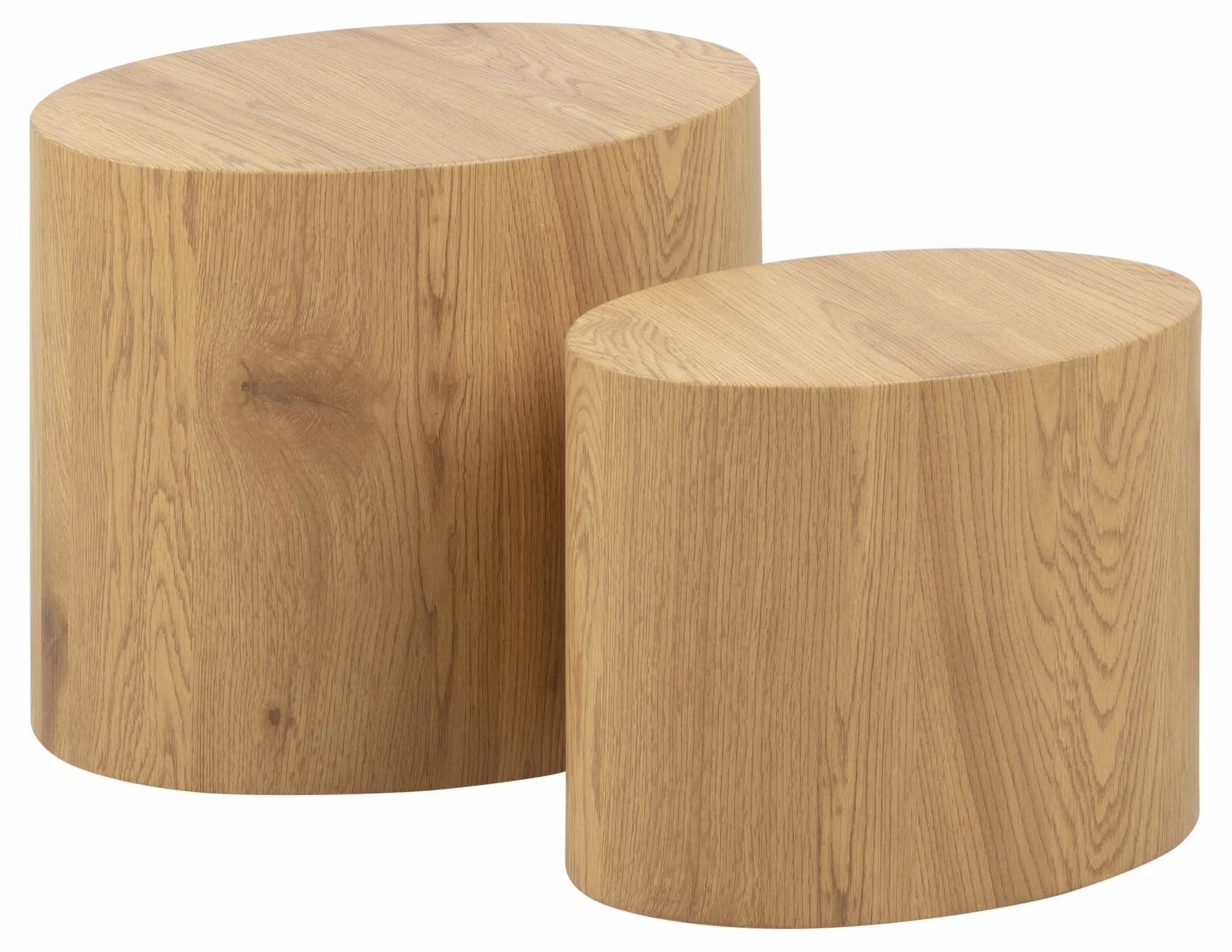 ACT NORDIC Mice soffbord - naturpapper vild ek, ovalt (set med 2)