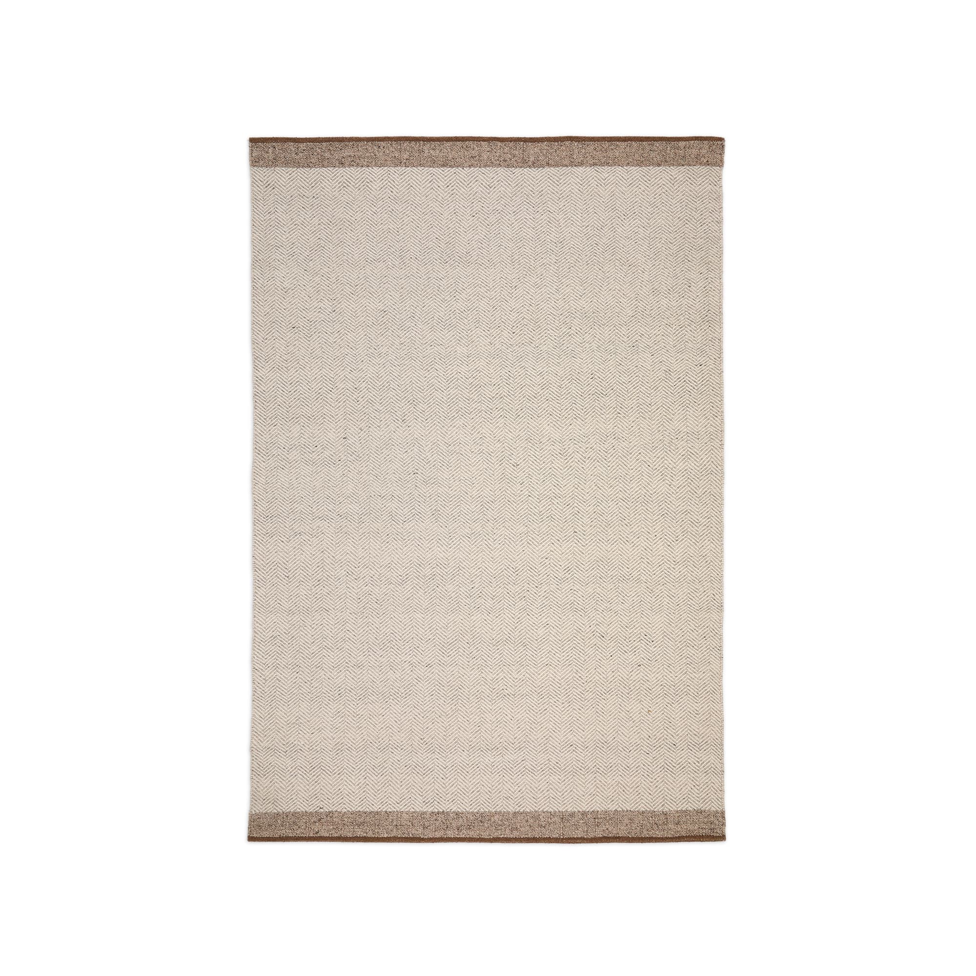 KAVE HOME Nifelia jacquardmatta i beige ull, 160 x 230 cm