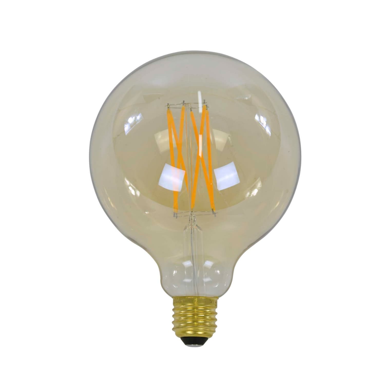 FURBO LED-lampa - bärnstensfärgat glas, rund form, E27