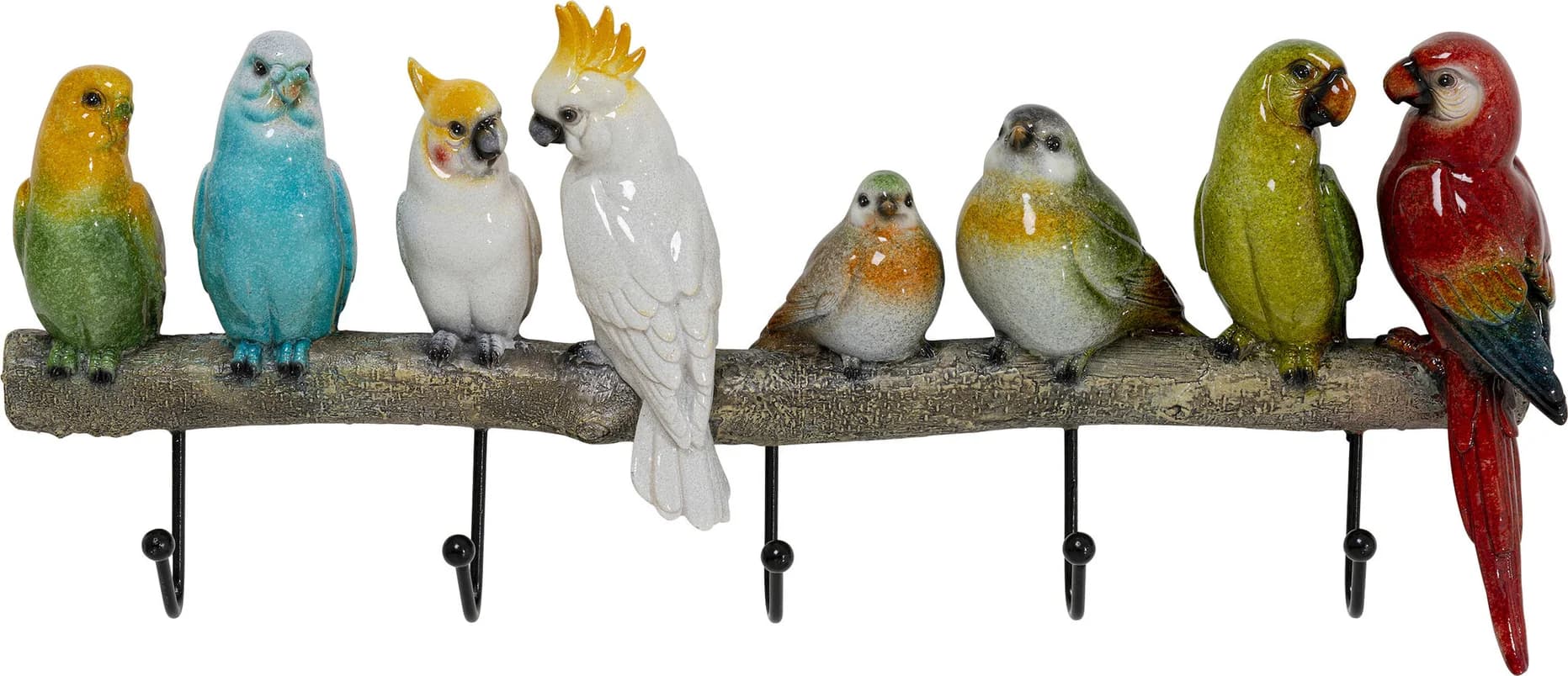 KARE DESIGN Exotic Birds klädhängare, med 5 krokar - flerfärgat polyresin och stål