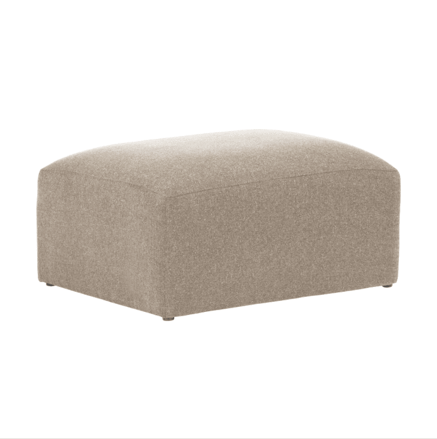 KAVE HOME Rektangulär Blok Puff - Beige Sammet (90 x 70 cm)