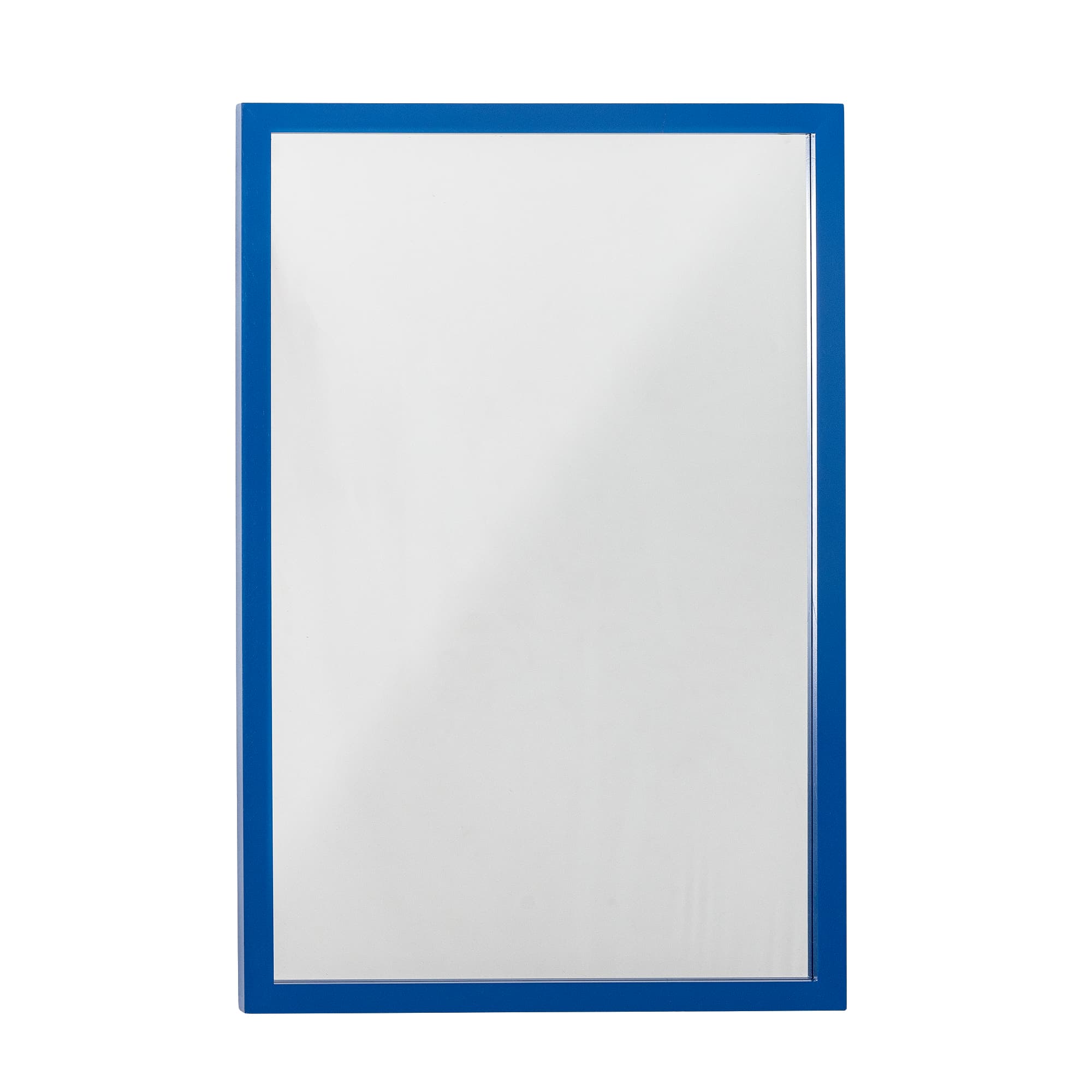 BLOOMINGVILLE Atle väggspegel, rektangulär - spegelglas och blå MDF (40x60)