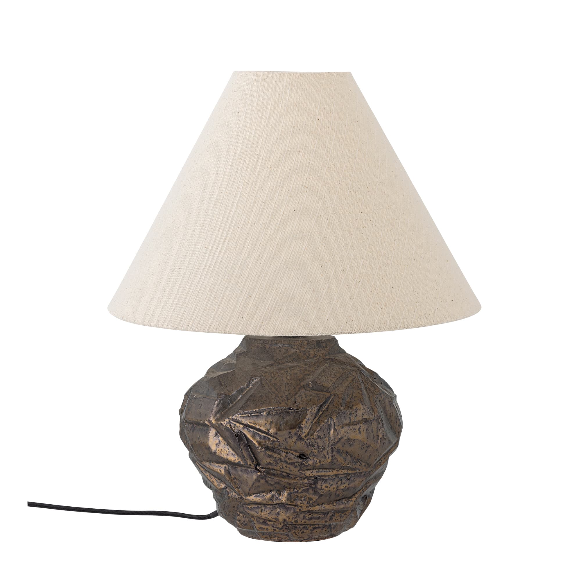 BLOOMINGVILLE Carolla bordslampa - beige tyg och brunt stengods