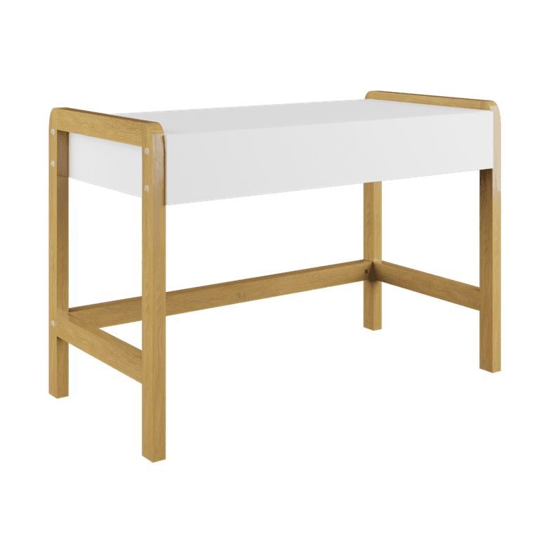 Victor barnskrivbord, med 1 låda - vit laminat och naturfärgad ek (100x60)