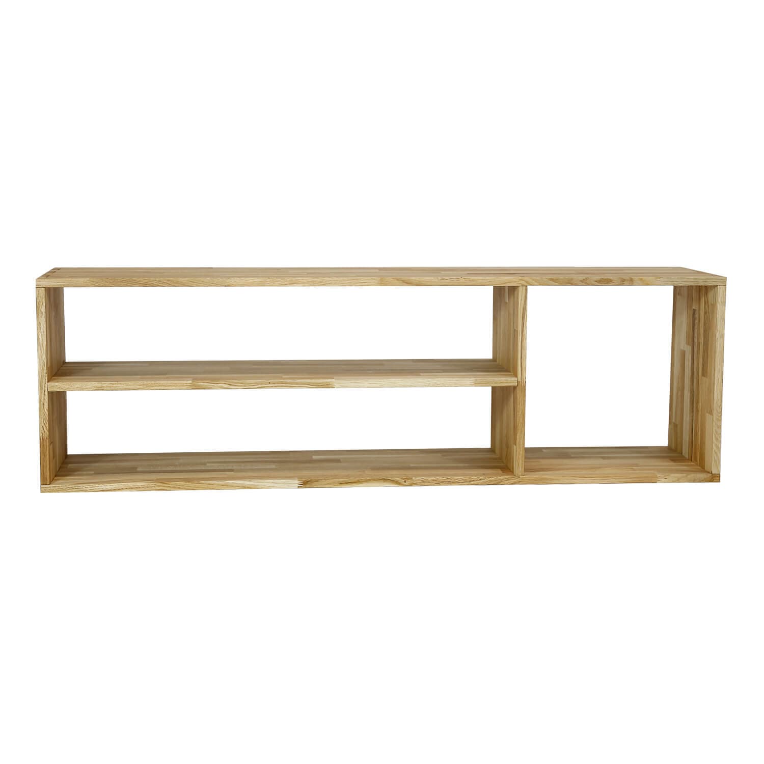 NOCNOI Puzzle TV-bänk, med 3 fack - massiv oljad ek (44,5x144)