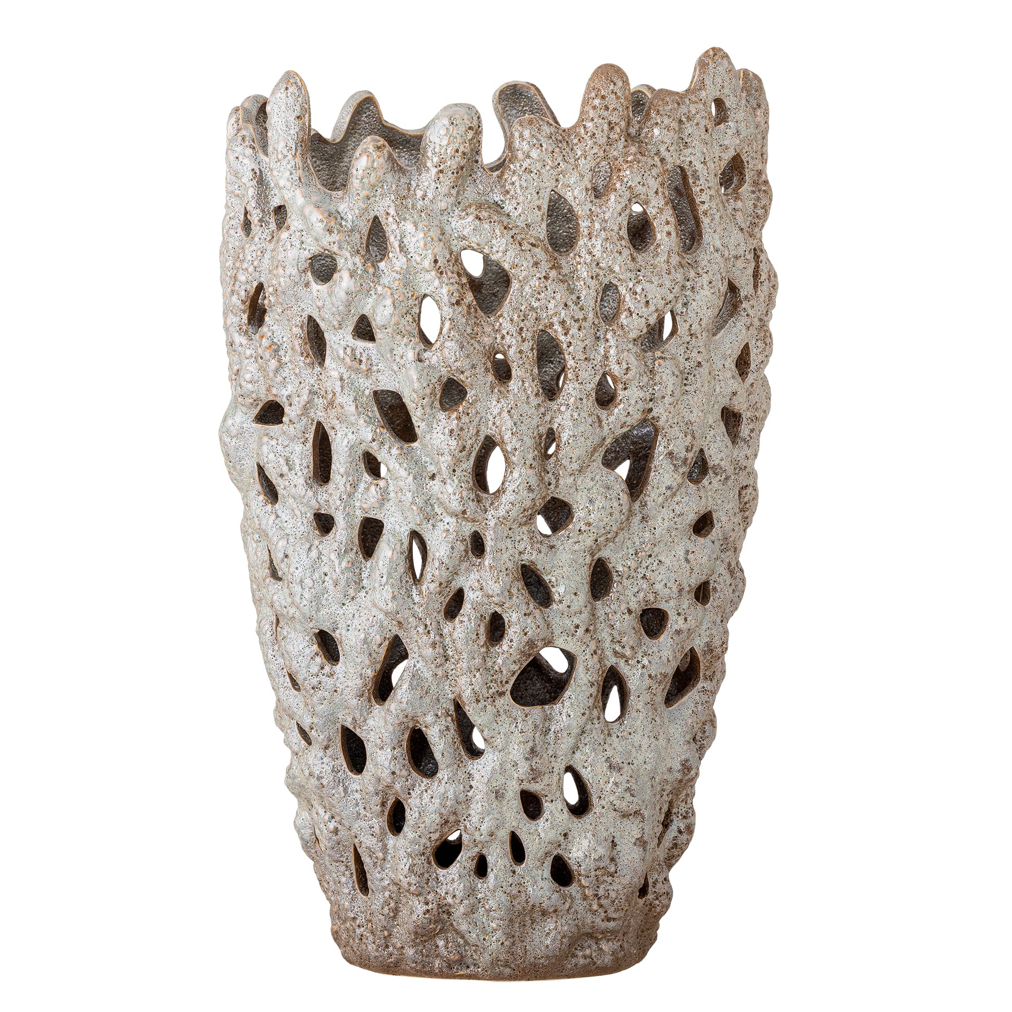 BLOOMINGVILLE Eunice Dekorativ Vas, Vit, Stengods (D22,5xH37 cm)