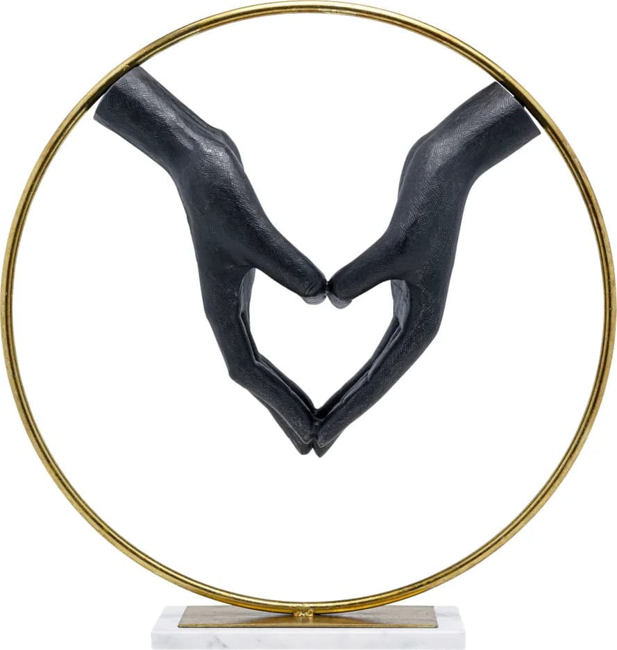 KARE DESIGN Elements Heart Hand figur - polyresin, stål och marmor (H:62cm)