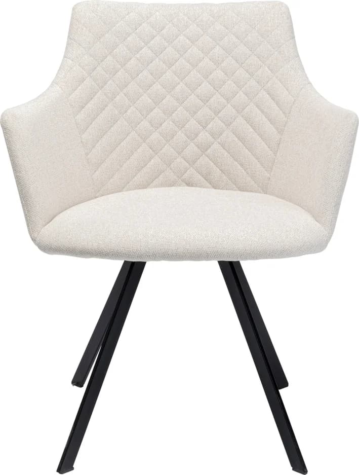 KARE DESIGN Coco Cream snurrstol, med armstöd - beige polyester och stål