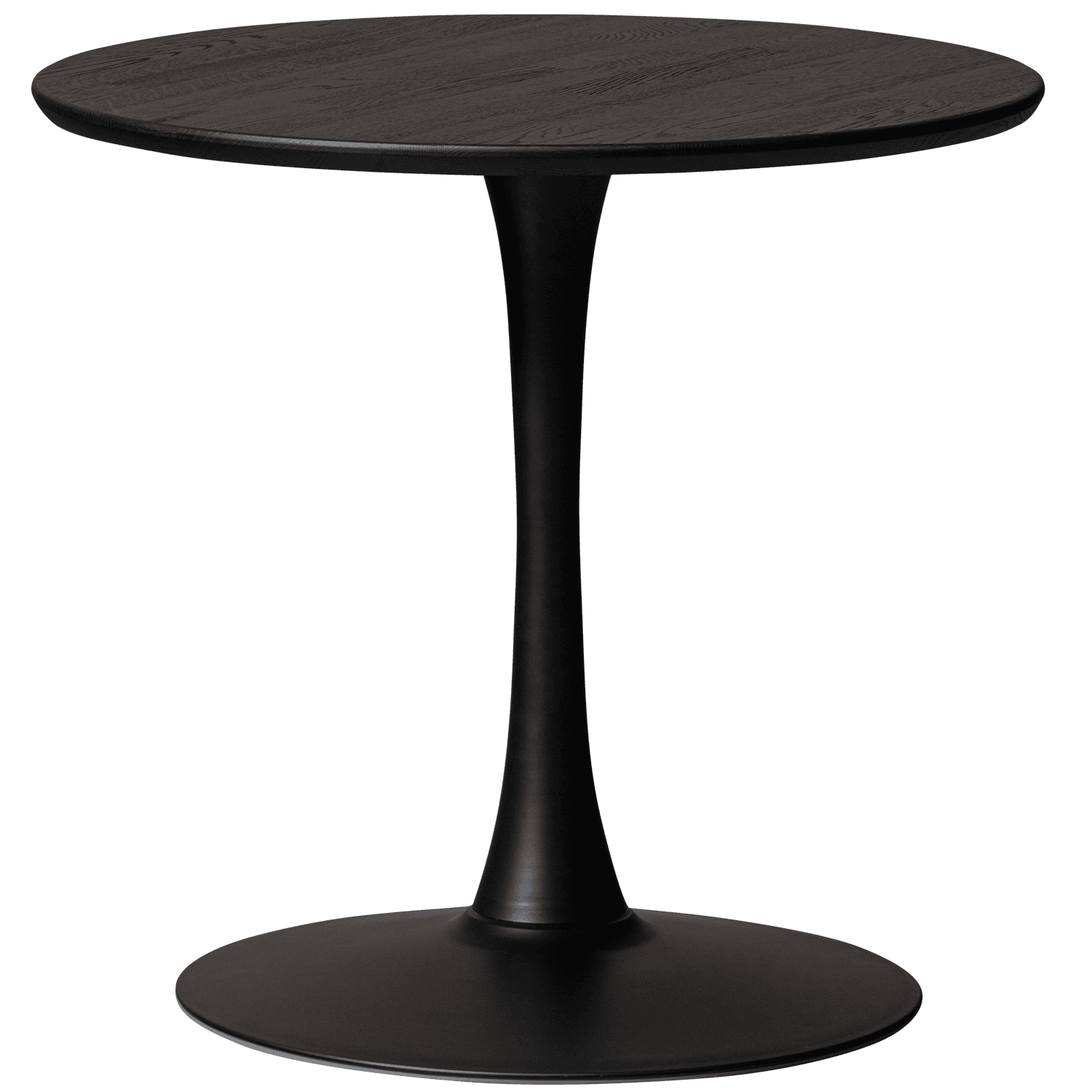 WOOOD Tablo bistrobord, runt - svart ek och svart metall (Ø80)