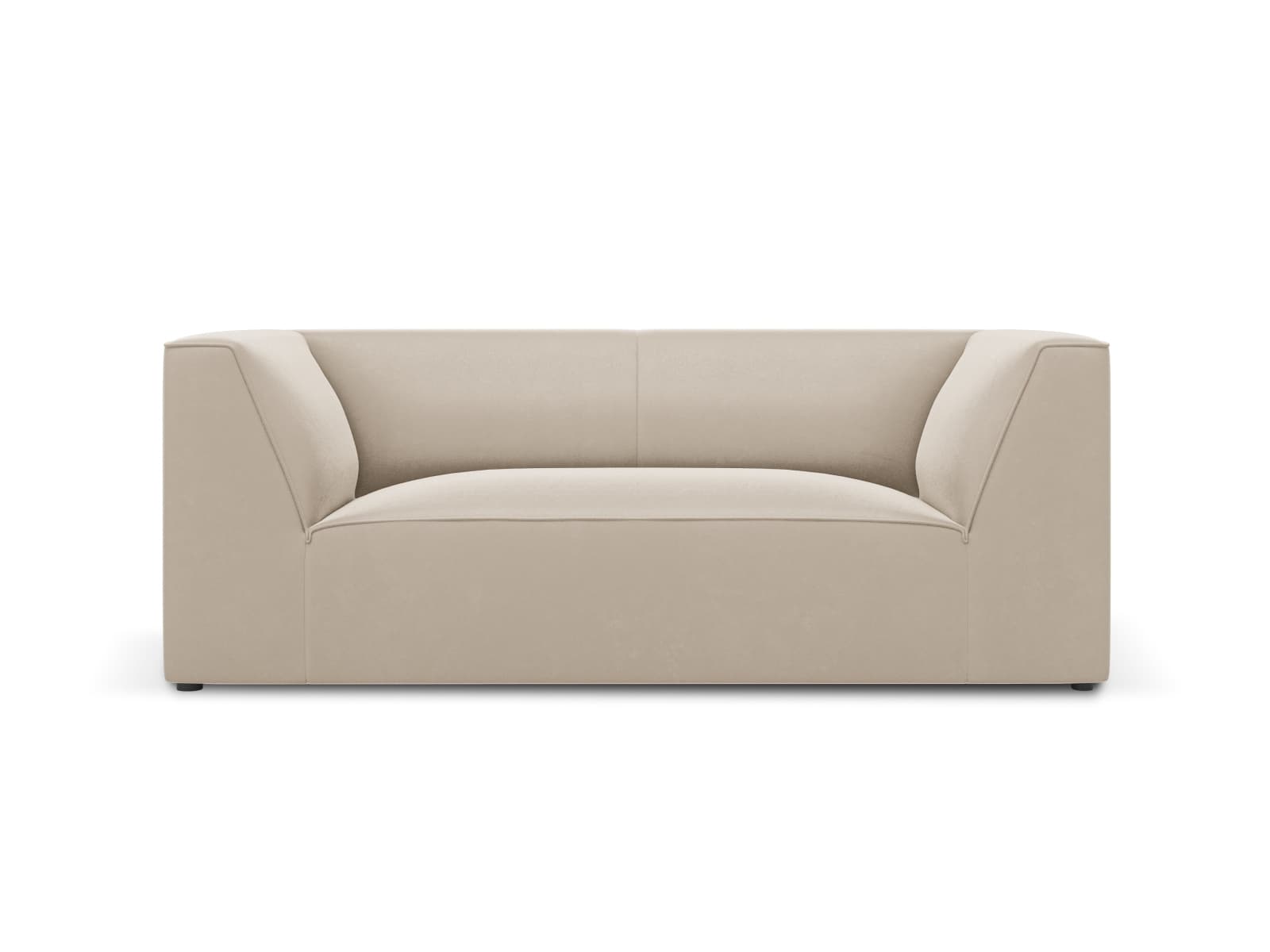 MICADONI Ruby soffa, 2 sittplatser - beige sammet och svart plast
