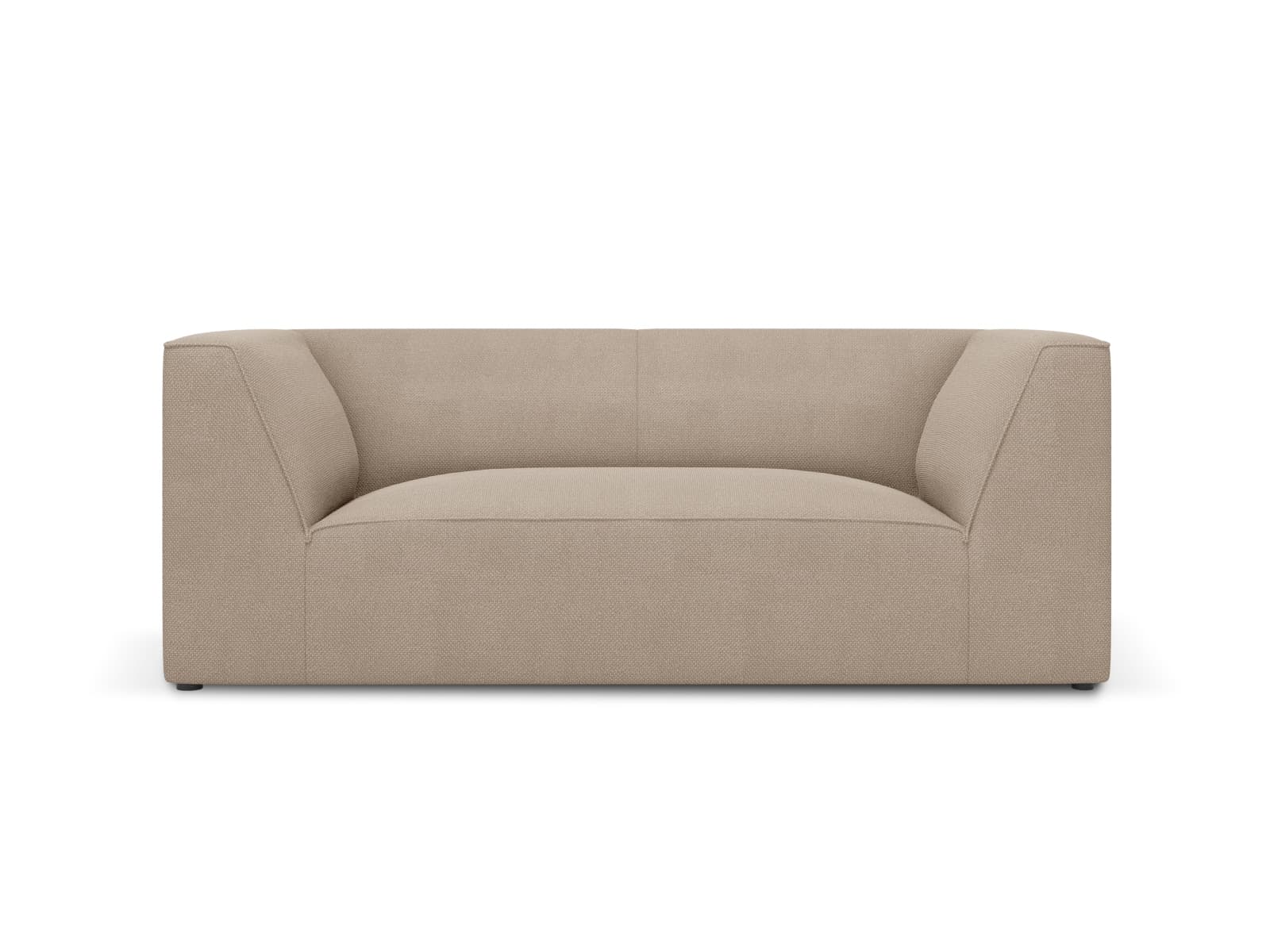 MICADONI Ruby soffa, 2 sittplatser - beige sammet och svart plast