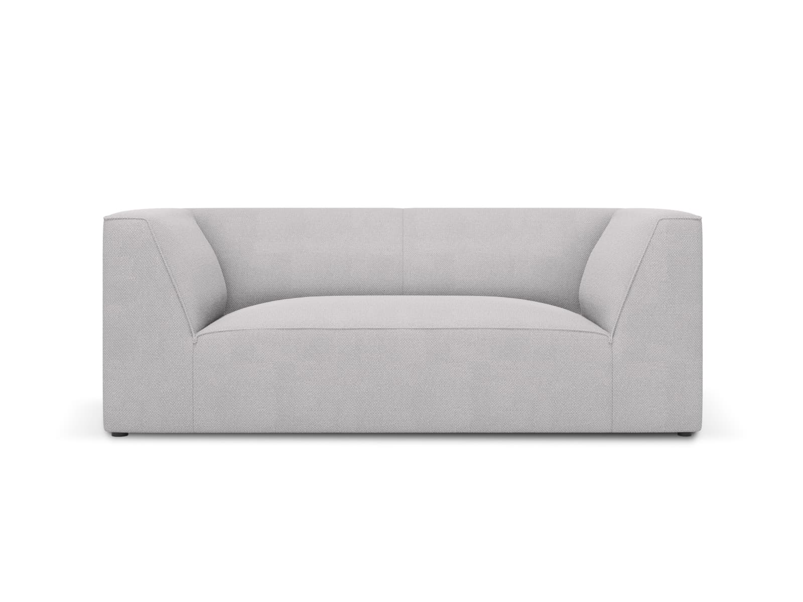 MICADONI Ruby soffa, 2 sittplatser - grått tyg och svart plast