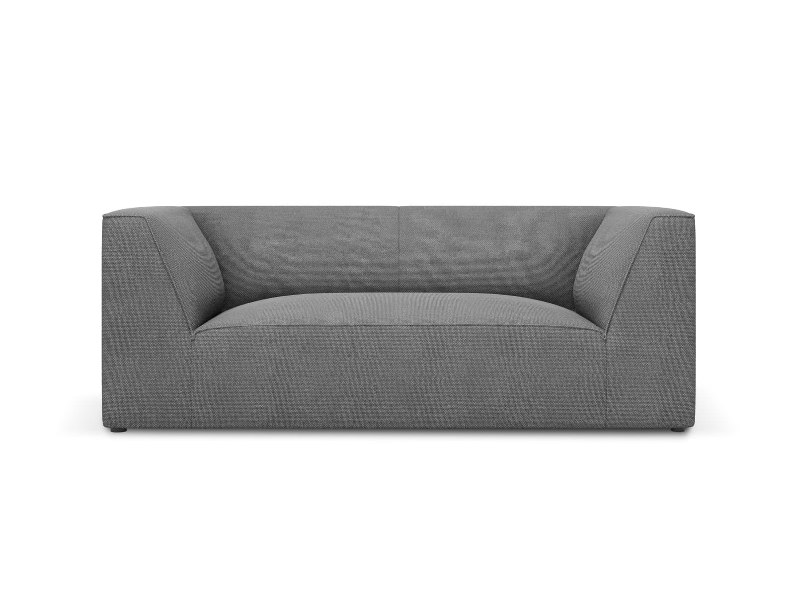 MICADONI Ruby soffa, 2 sittplatser - grått tyg och svart plast