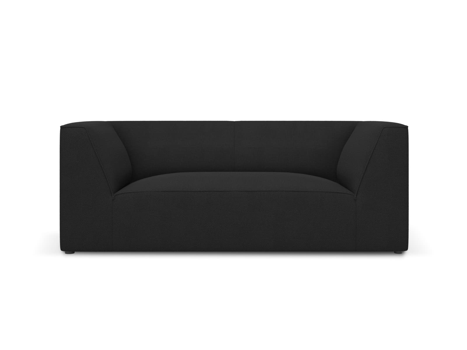 MICADONI Ruby soffa, 2 sittplatser - svart tyg och svart plast
