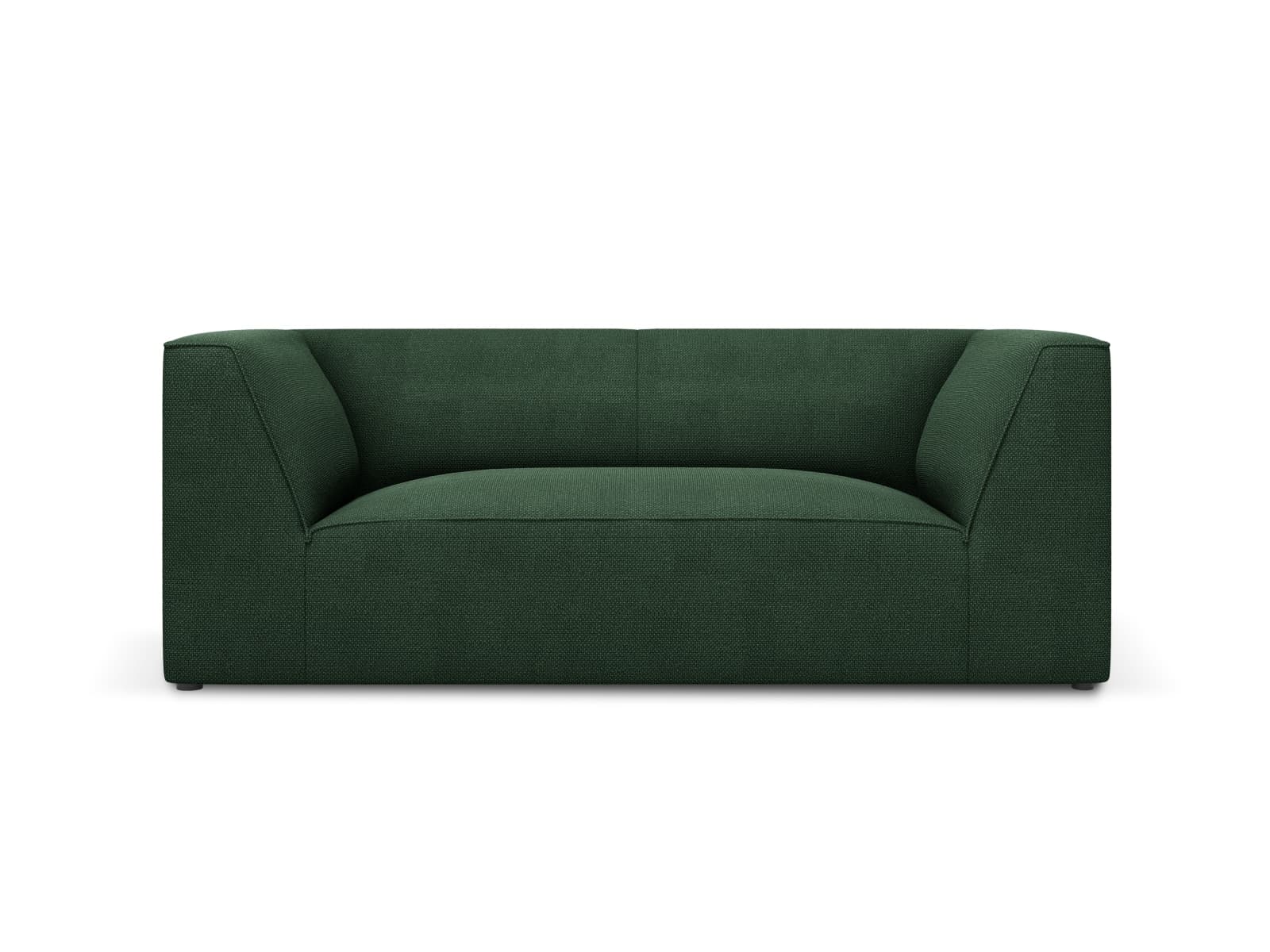 MICADONI Ruby soffa, 2 sittplatser - grönt tyg och svart plast